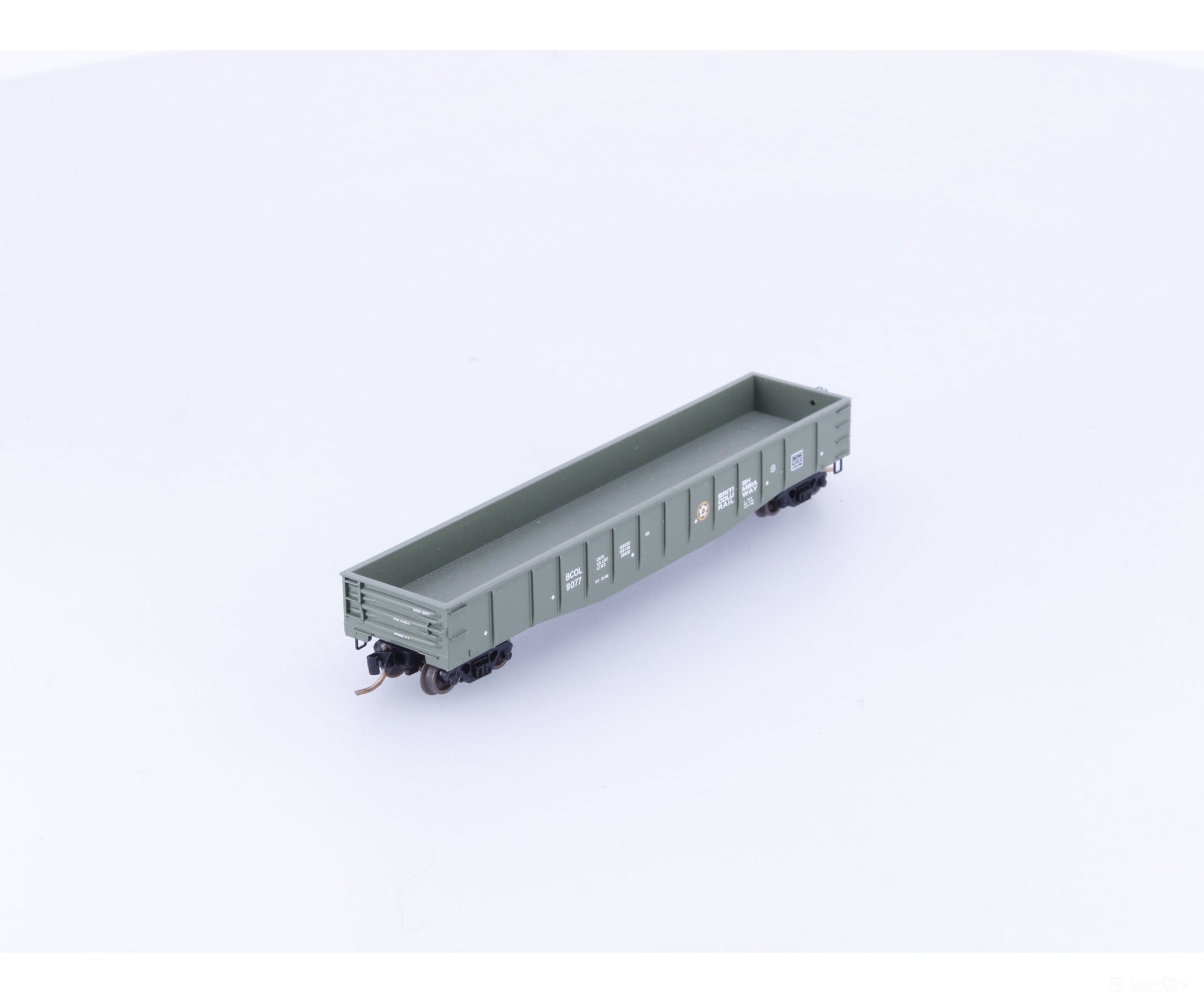 Micro Trains 105050 N 50’ Steel Side 14 Panel Fixed End Gondola #3 British Columbia Railway (BCOL) 9077 - Freight Cars
