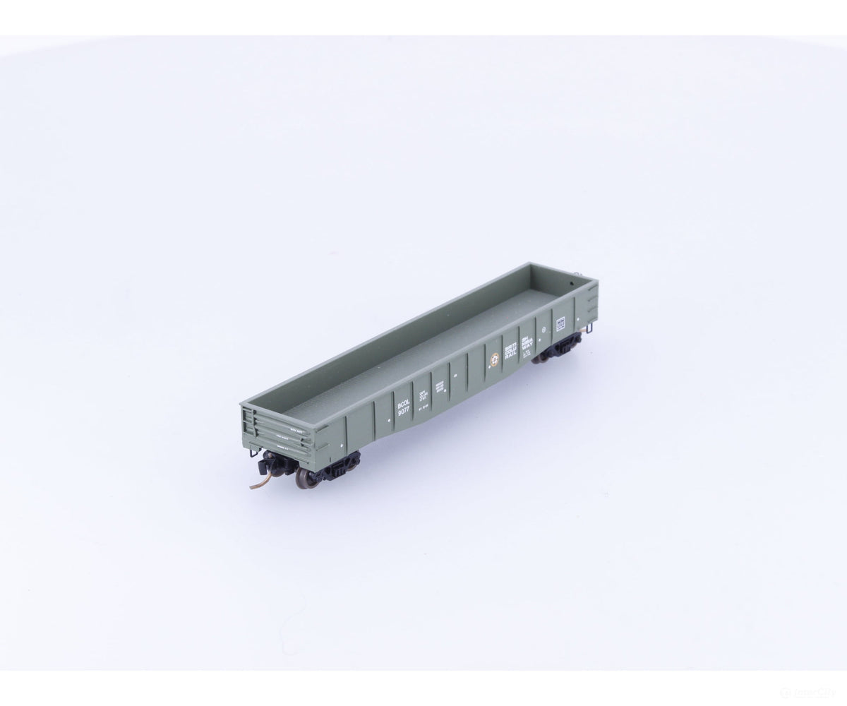 Micro Trains 105050 N 50’ Steel Side 14 Panel Fixed End Gondola #3 British Columbia Railway (BCOL) 9077 - Freight Cars