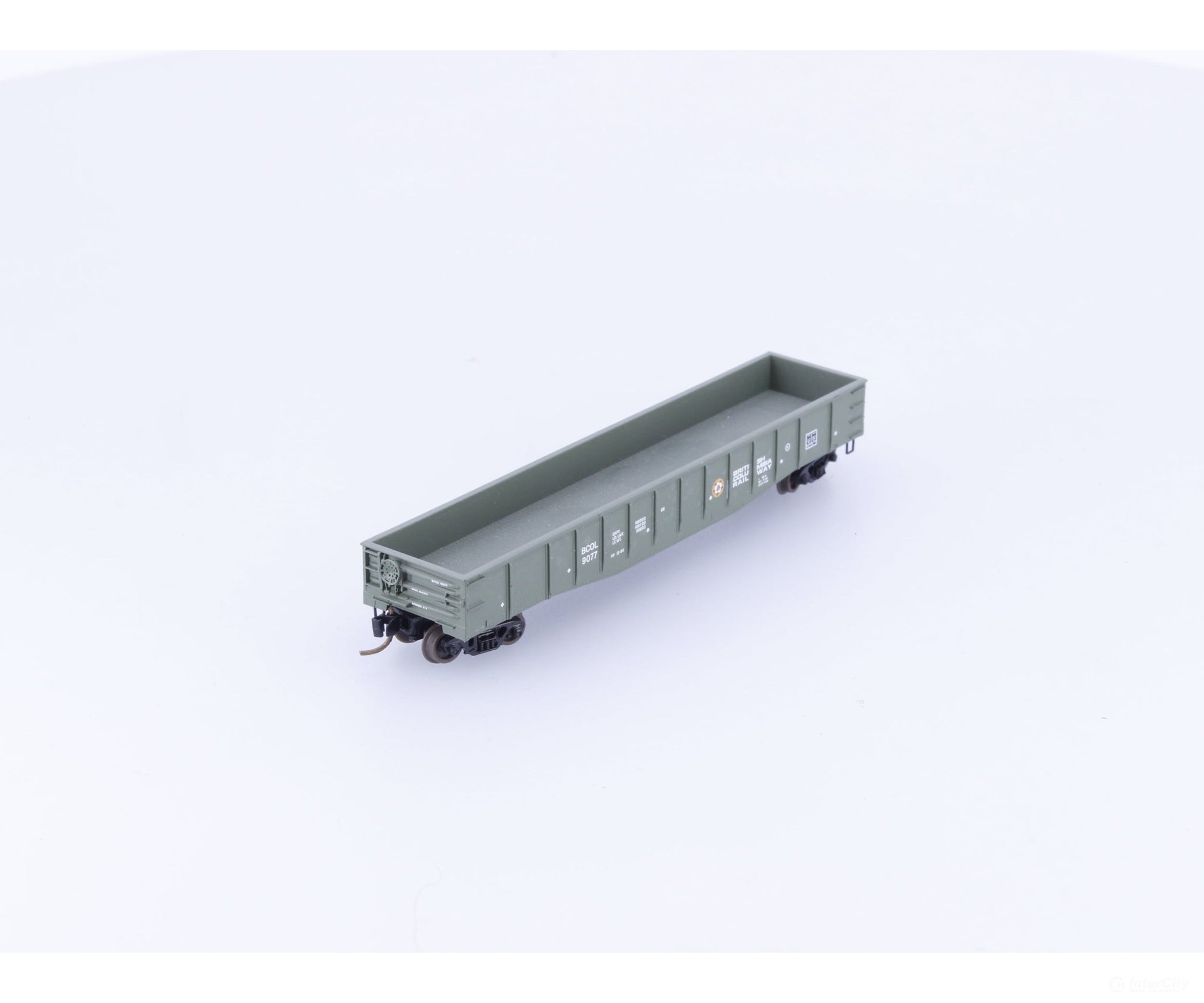 Micro Trains 105050 N 50’ Steel Side 14 Panel Fixed End Gondola #4 British Columbia Railway (BCOL) 9077 - Freight Cars