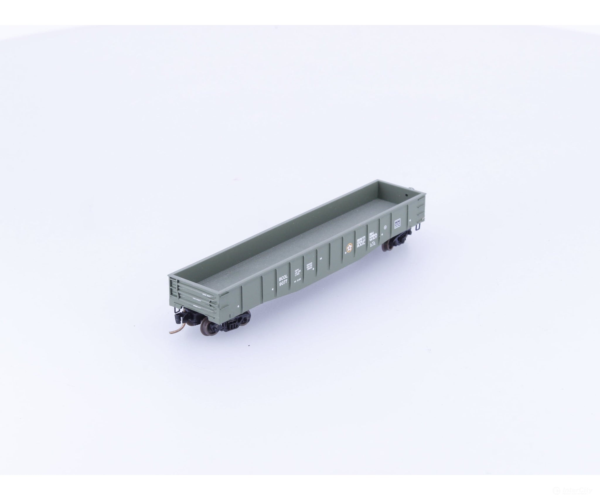 Micro Trains 105050 N 50’ Steel Side 14 Panel Fixed End Gondola #6 British Columbia Railway (BCOL) 9077 - Freight Cars