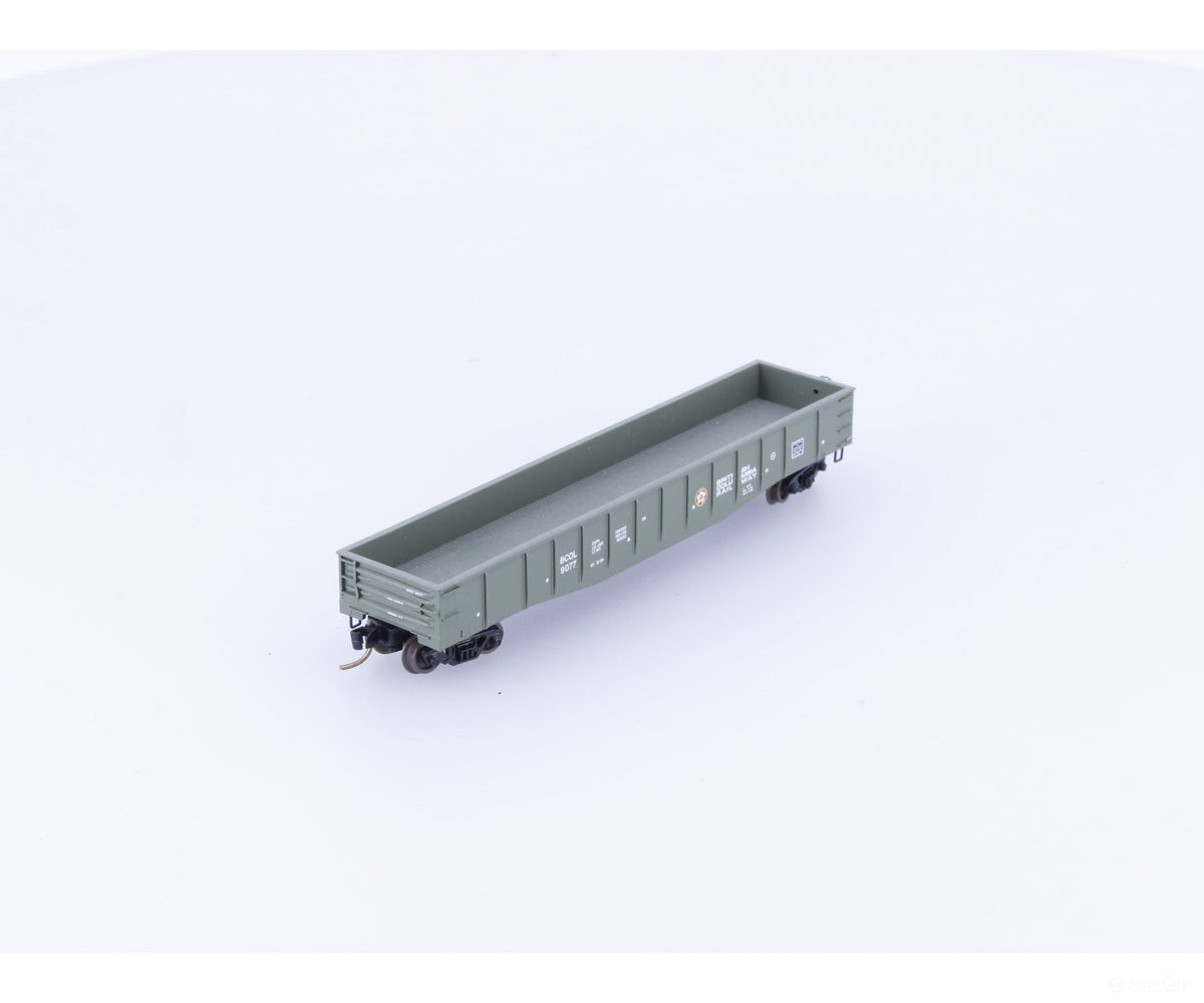 Micro Trains 105050 N 50’ Steel Side 14 Panel Fixed End Gondola #6 British Columbia Railway (BCOL) 9077 - Freight Cars