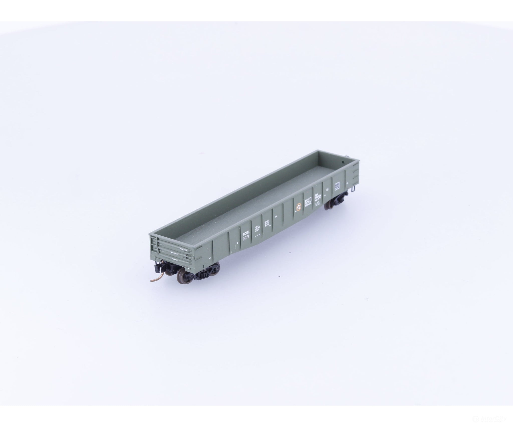 Micro Trains 105050 N 50’ Steel Side 14 Panel Fixed End Gondola #8 British Columbia Railway (BCOL) 9077 - Freight Cars