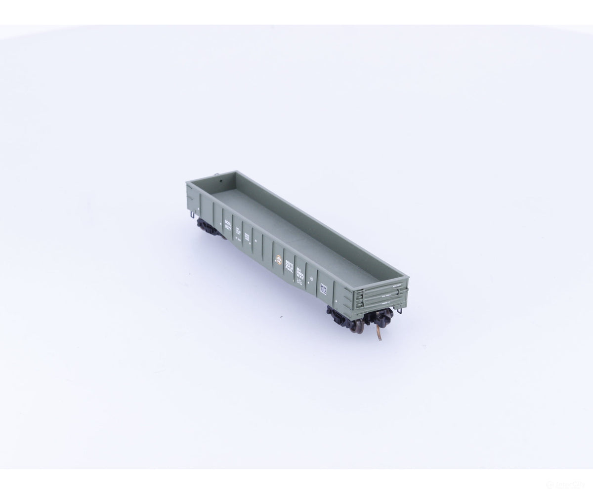Micro Trains 105050 N 50’ Steel Side 14 Panel Fixed End Gondola #9 British Columbia Railway (BCOL) 9077 - Freight Cars