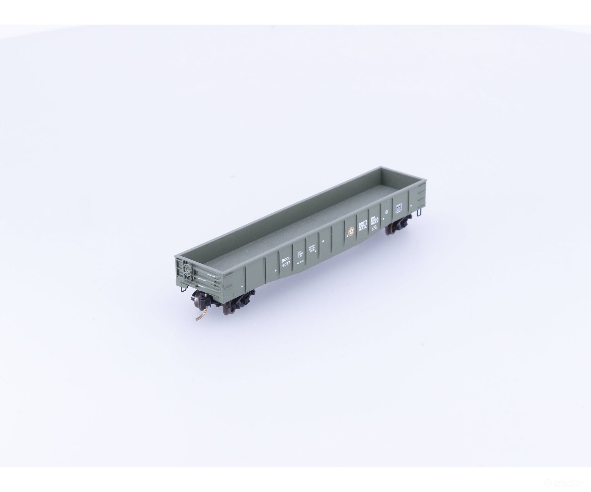 Micro Trains 105050 N 50’ Steel Side 14 Panel Fixed End Gondola British Columbia Railway (BCOL) 9077 - Freight Cars