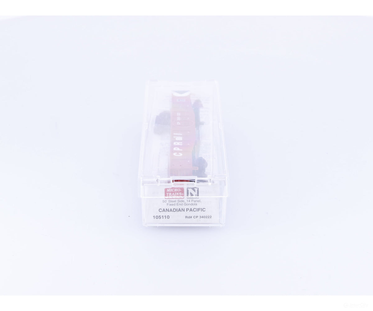 Micro Trains 105110 N 50’ Steel Side Fixed End Gondola Canadian Pacific (CP) 340222 (#1) - Freight Cars