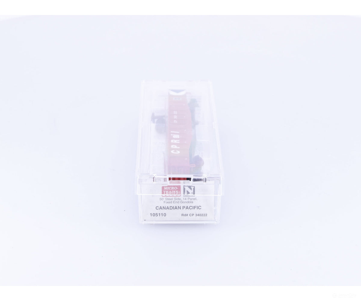 Micro Trains 105110 N 50’ Steel Side Fixed End Gondola Canadian Pacific (CP) 340222 - Freight Cars