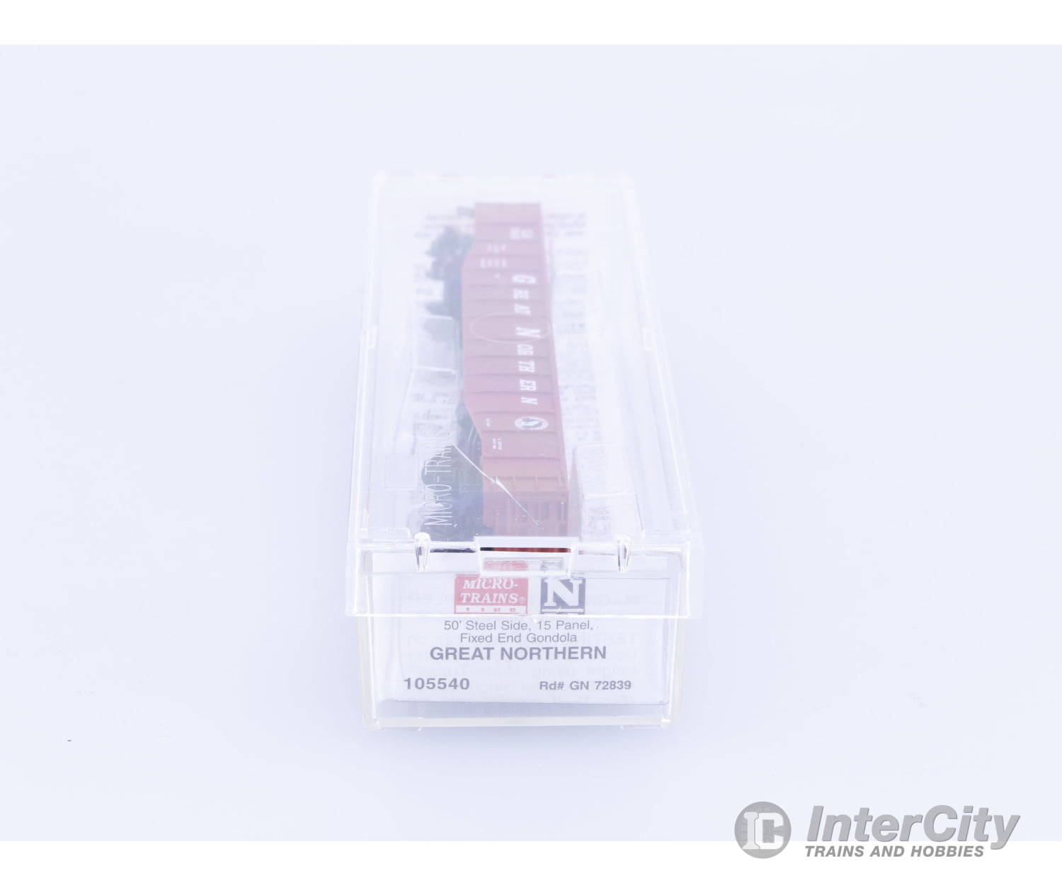 Micro Trains 105540 N 50’ 15 Panel Steel Side Fixed End Gondola Great Northern (GN) 72839 Freight Cars