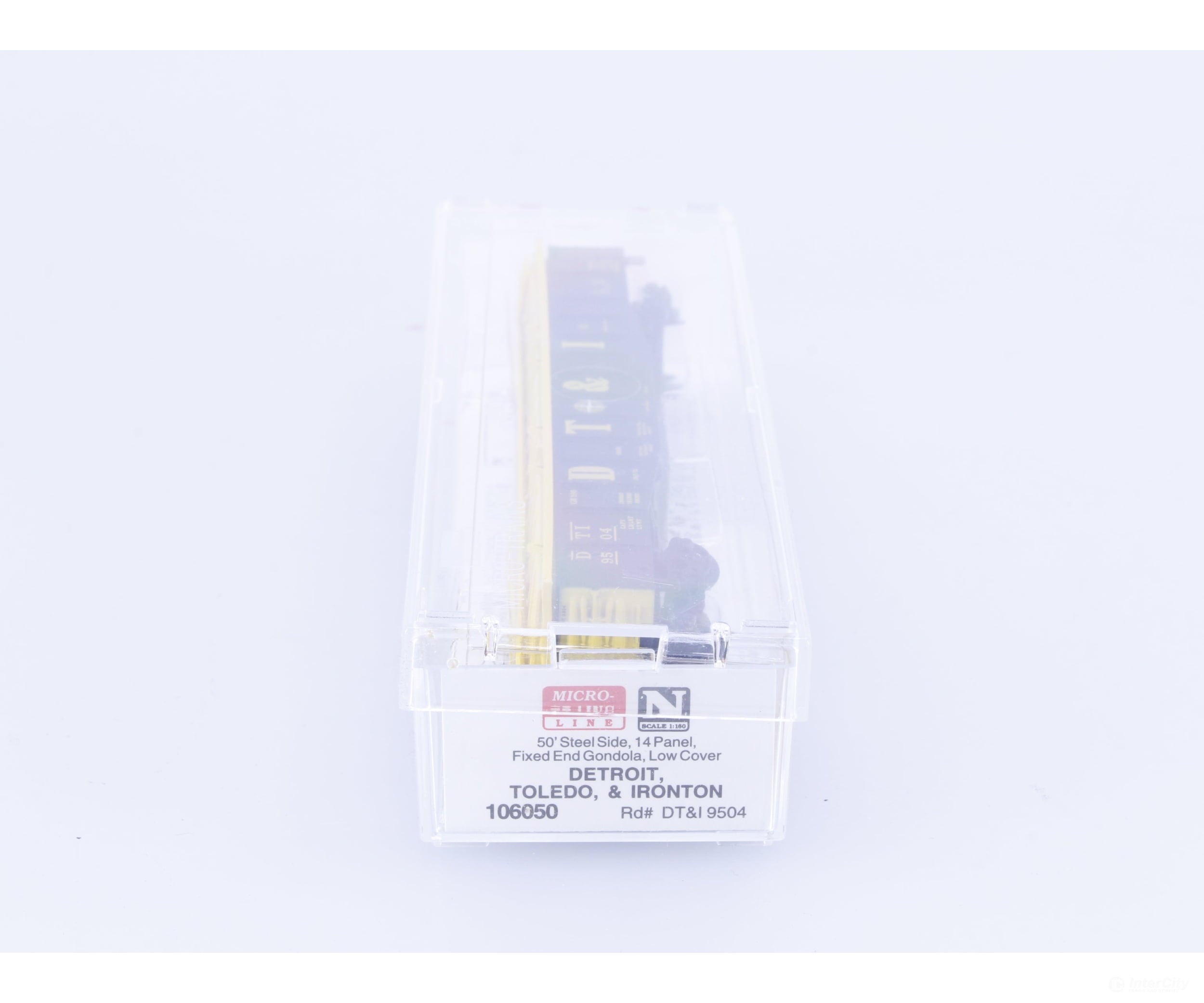 Micro Trains 106050 N 50’ 14 Panel Steel Side Fixed End Low Cover Gondola Detroit Toledo and Ironton (DTI) 9504 Freight