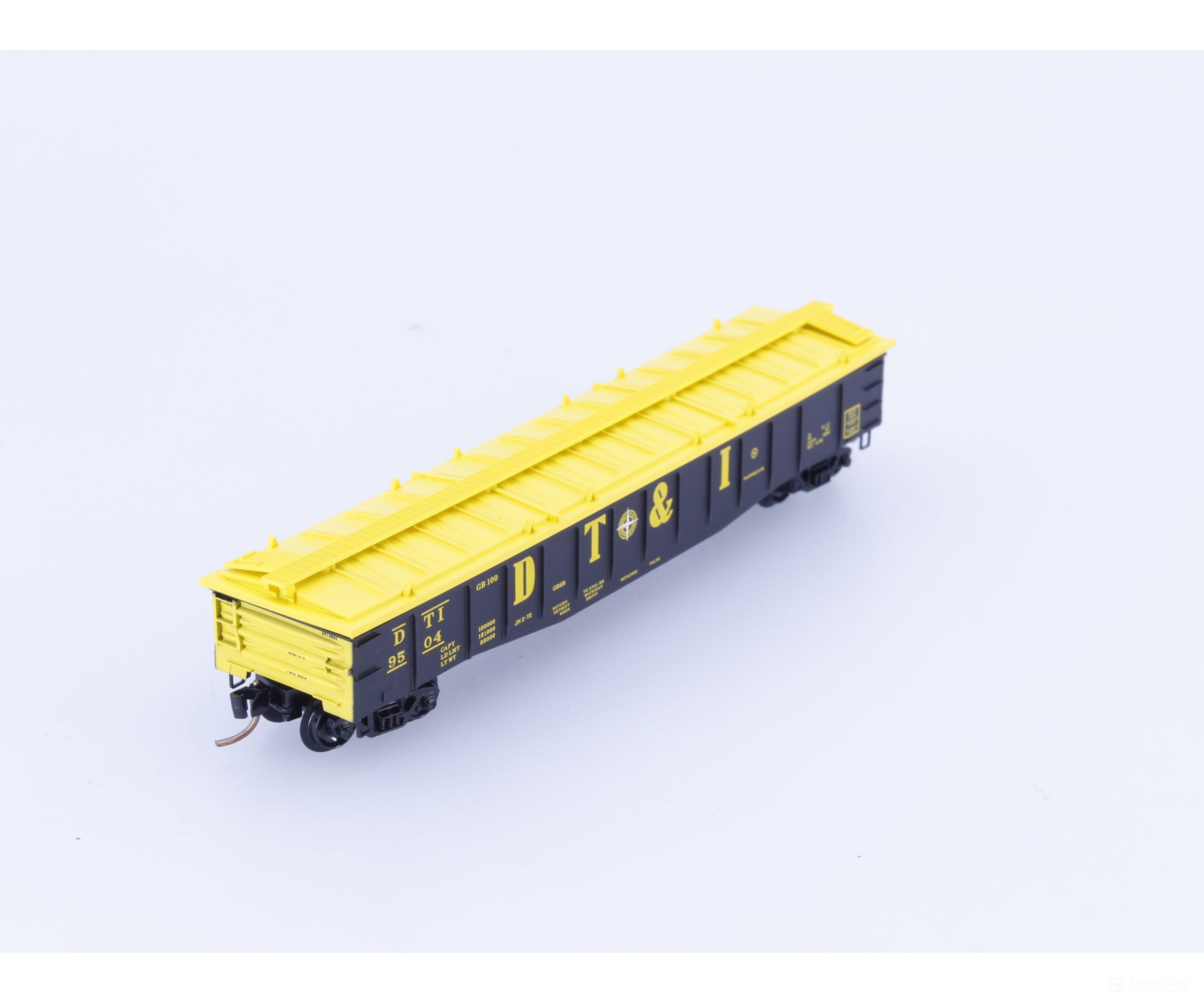 Micro Trains 106050 N 50’ 14 Panel Steel Side Fixed End Low Cover Gondola Detroit Toledo and Ironton (DTI) 9504 Freight