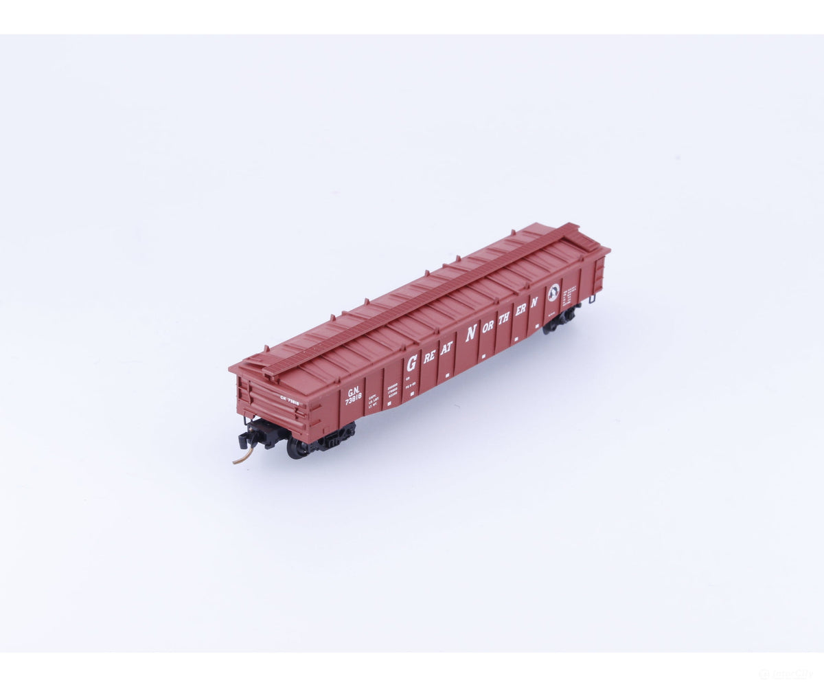 Micro Trains 106210 N 50’ Fixed End Gondola w Low Cover Great Northern (GN) 73818 - Freight Cars