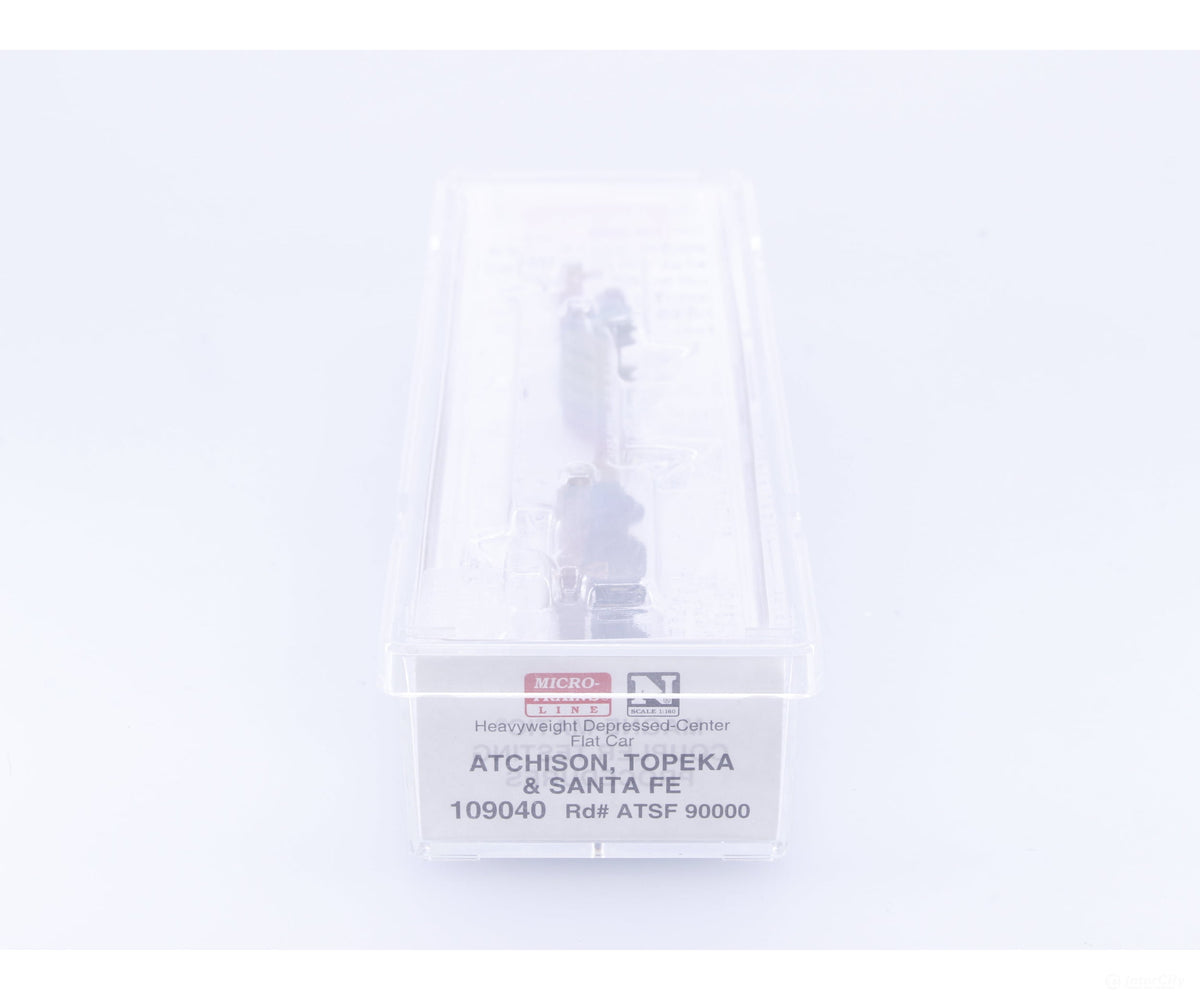 Micro Trains 109040 N Heavy Duty Depressed Center Flat Car #19 Atchison Topeka and Santa Fe (ATSF) 90000 - Freight Cars