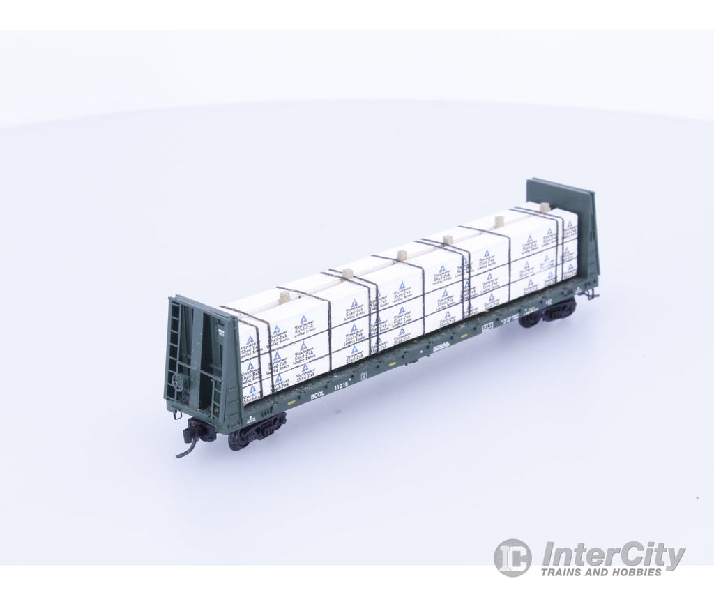 Micro Trains 11216 N Bulkhead Flatcar with Lumber Load BC Rail (BCOL) 11216 Freight Cars