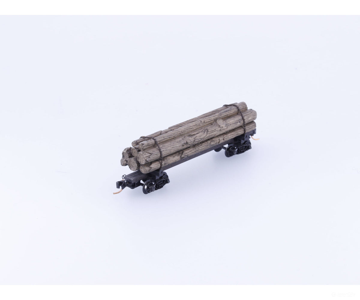 Micro Trains 113040 N 40’ Skeleton Log Car w/ Log Load #4 Unlettered 113040 - Freight Cars