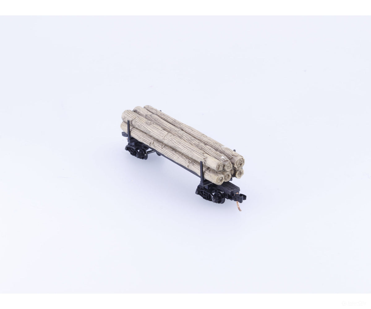 Micro Trains 11400040 N 40’ Skeleton Log Car w/ Log Load #1 Unlettered 114 00 040 - Freight Cars