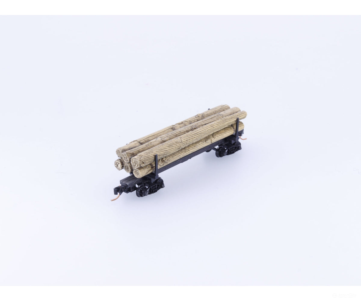 Micro Trains 11400040 N 40’ Skeleton Log Car w/ Log Load #2 Unlettered 114 00 040 - Freight Cars