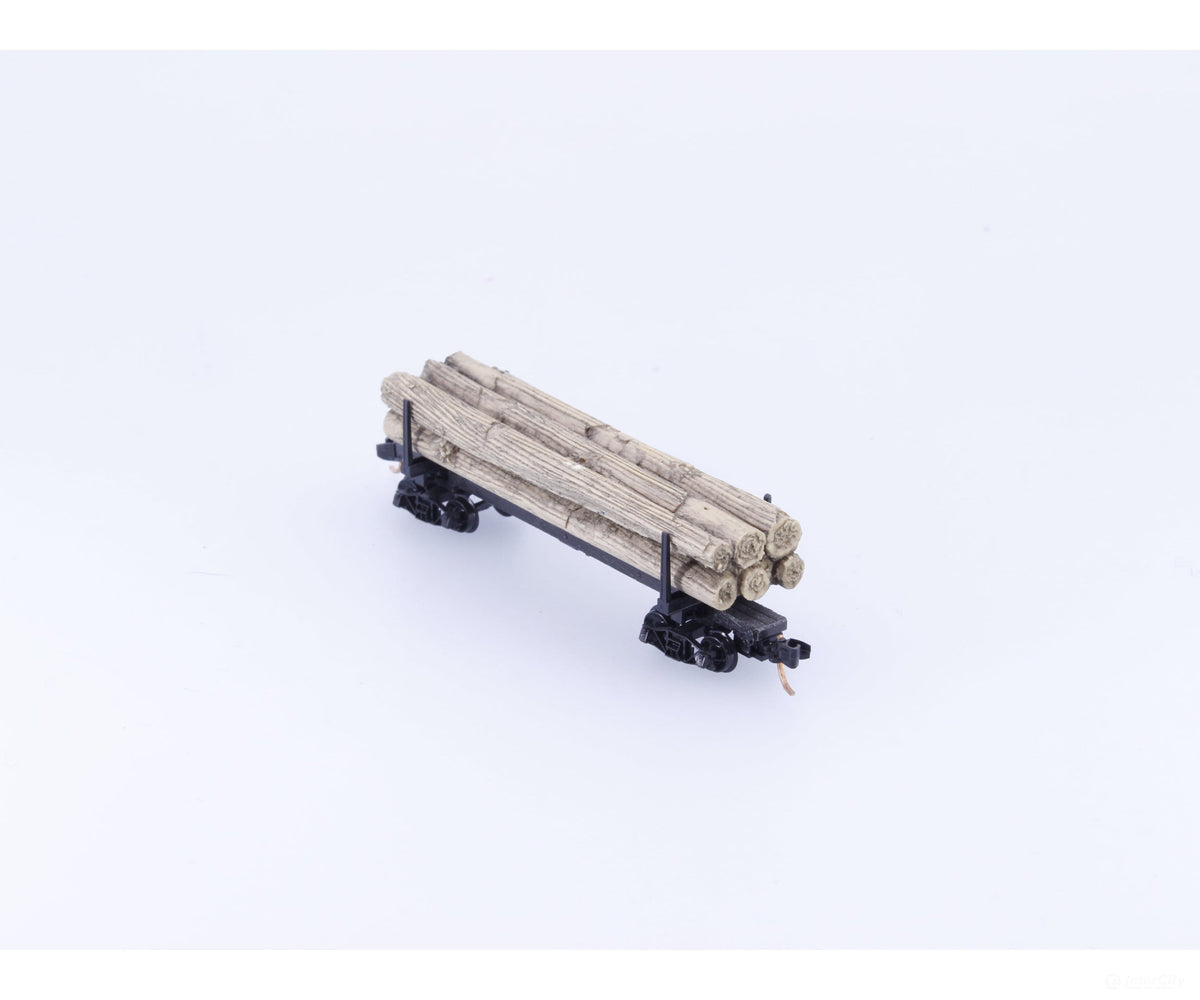 Micro Trains 11400040 N 40’ Skeleton Log Car w/ Log Load #3 Unlettered 114 00 040 - Freight Cars