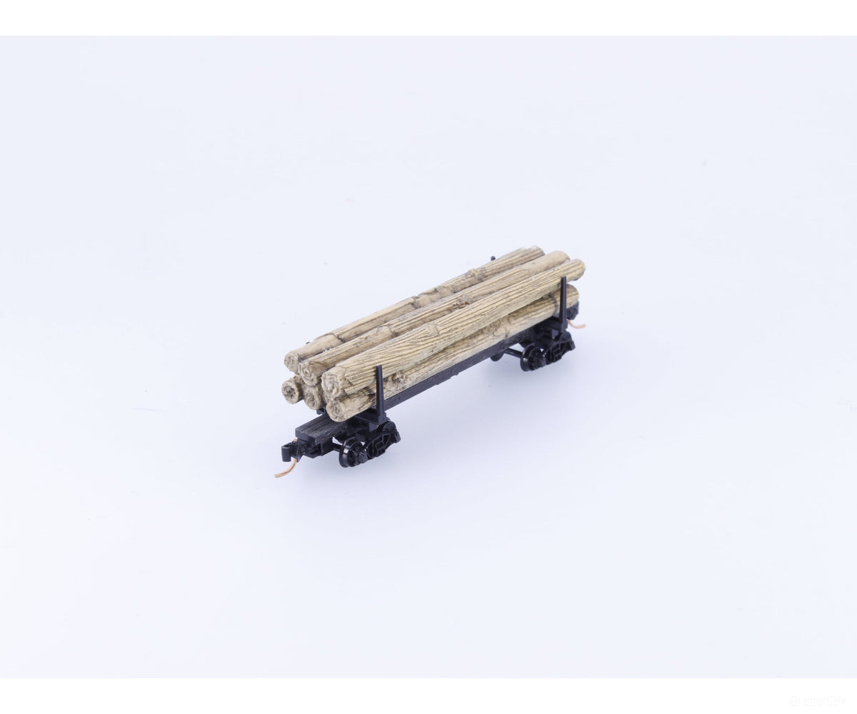Micro Trains 11400050 N 40’ Skeleton Log Car w/ Log Load #2 Unlettered 114 00 050 - Freight Cars