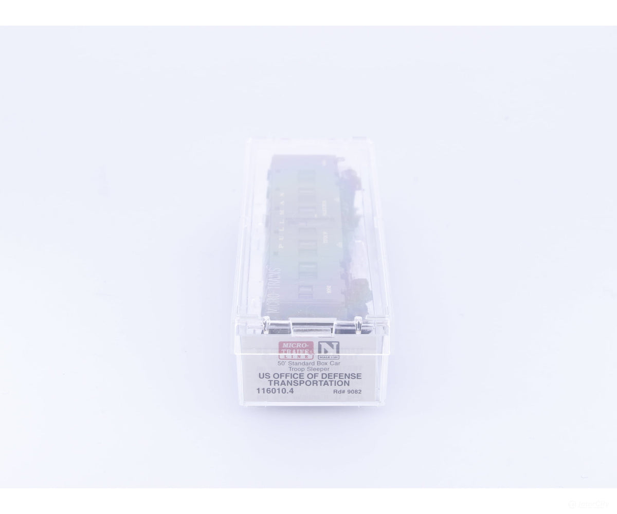 Micro Trains 116010.4 N 50’ Troop Sleeper Car US Office of Defence - Analog Throttles & Power