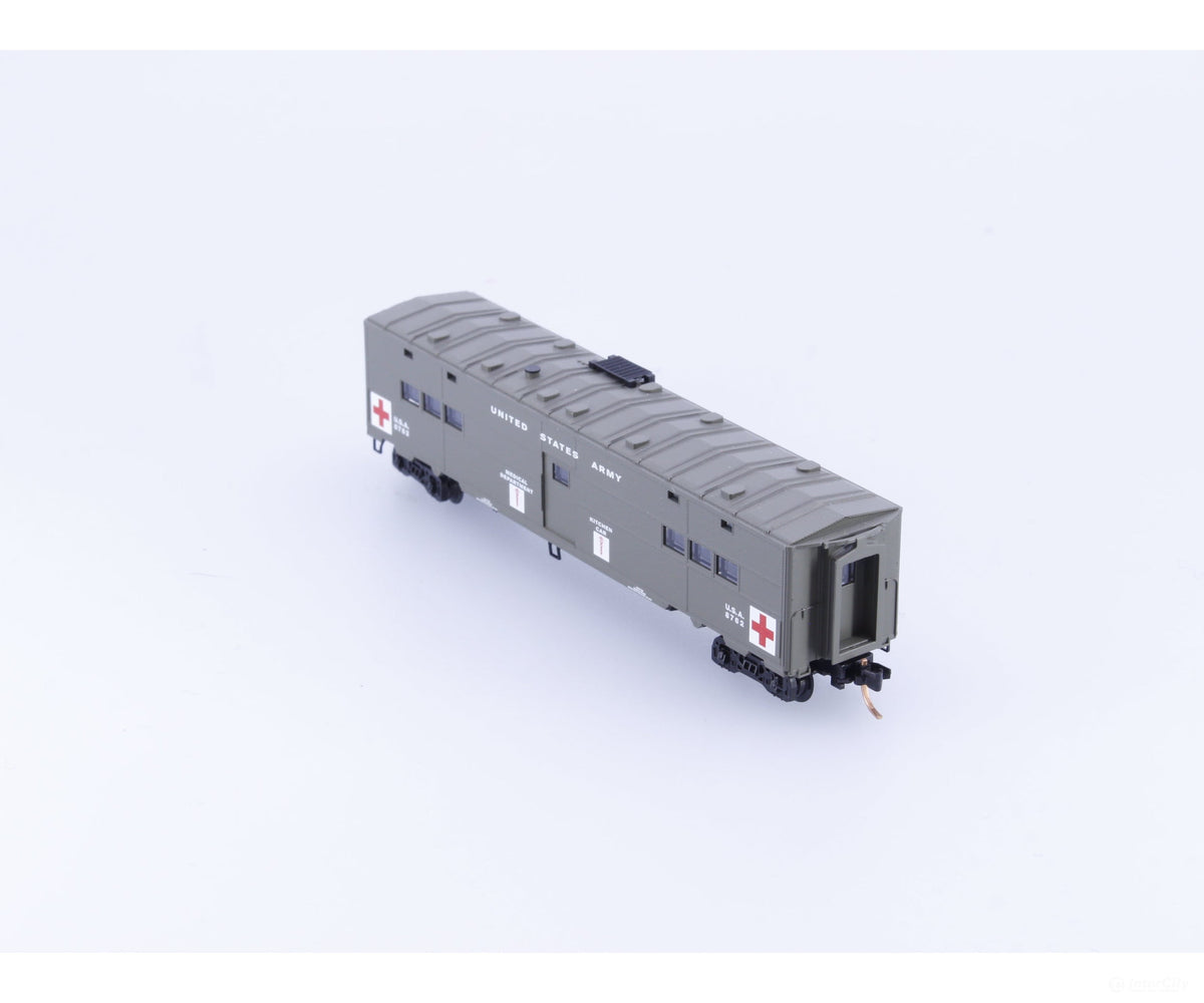 Micro Trains 118020 N 50’ Troop Hospital Kitchen Car United States Army (USAX) 8762 - Freight Cars
