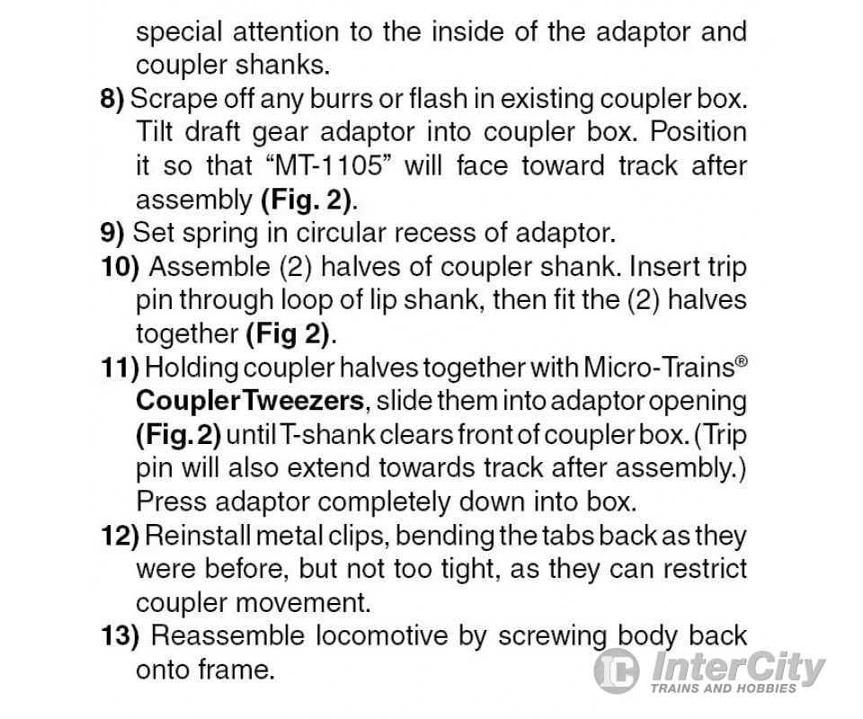 Micro Trains 144010 Locomotive Coupler Conversion Kits - Minitrix 0-6-0T Donkey Couplers & Trucks