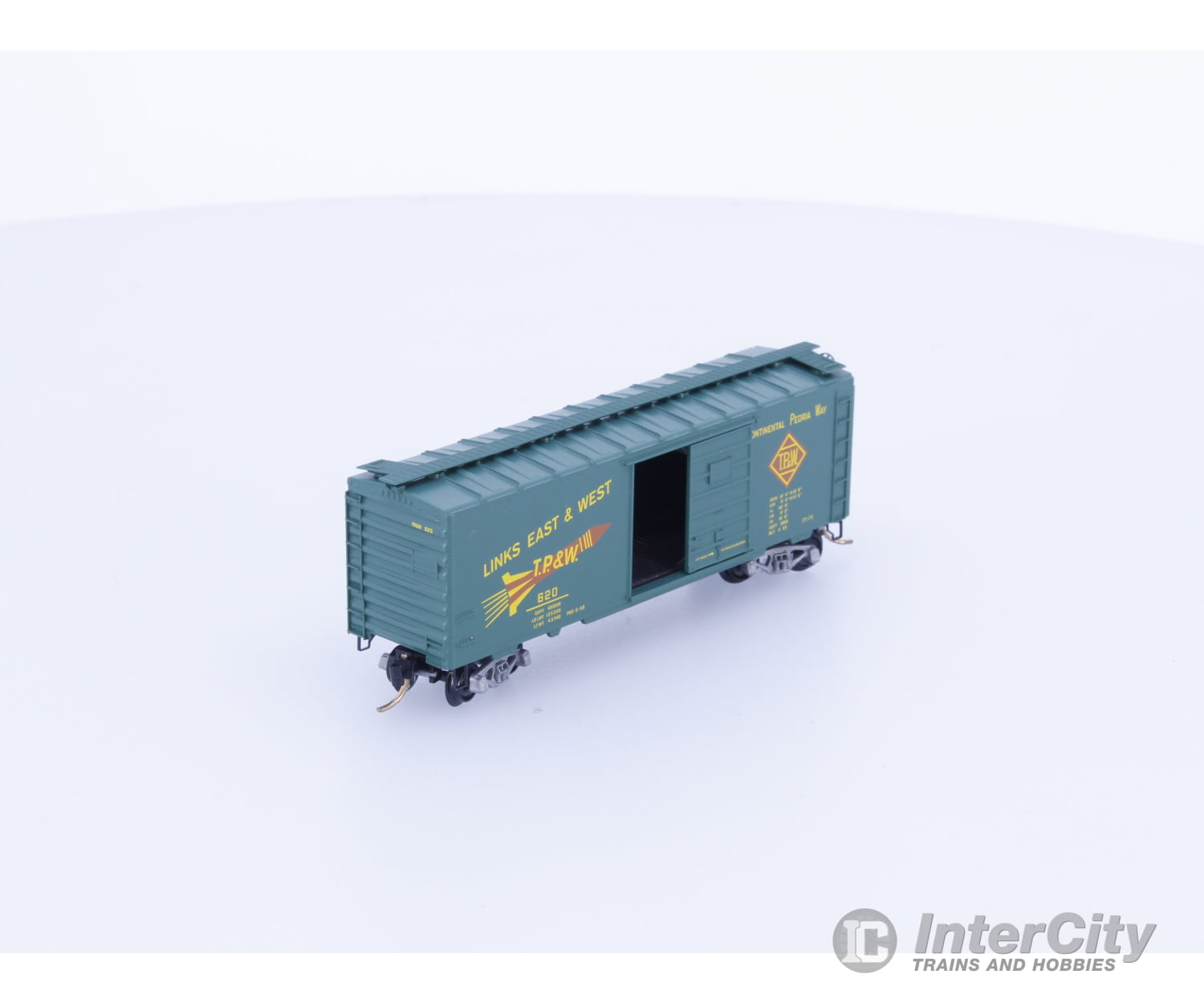 Micro Trains 20120 N 40’ Standard Box Car Single Door Toledo Peoria and Western (TPW) 620 Freight Cars