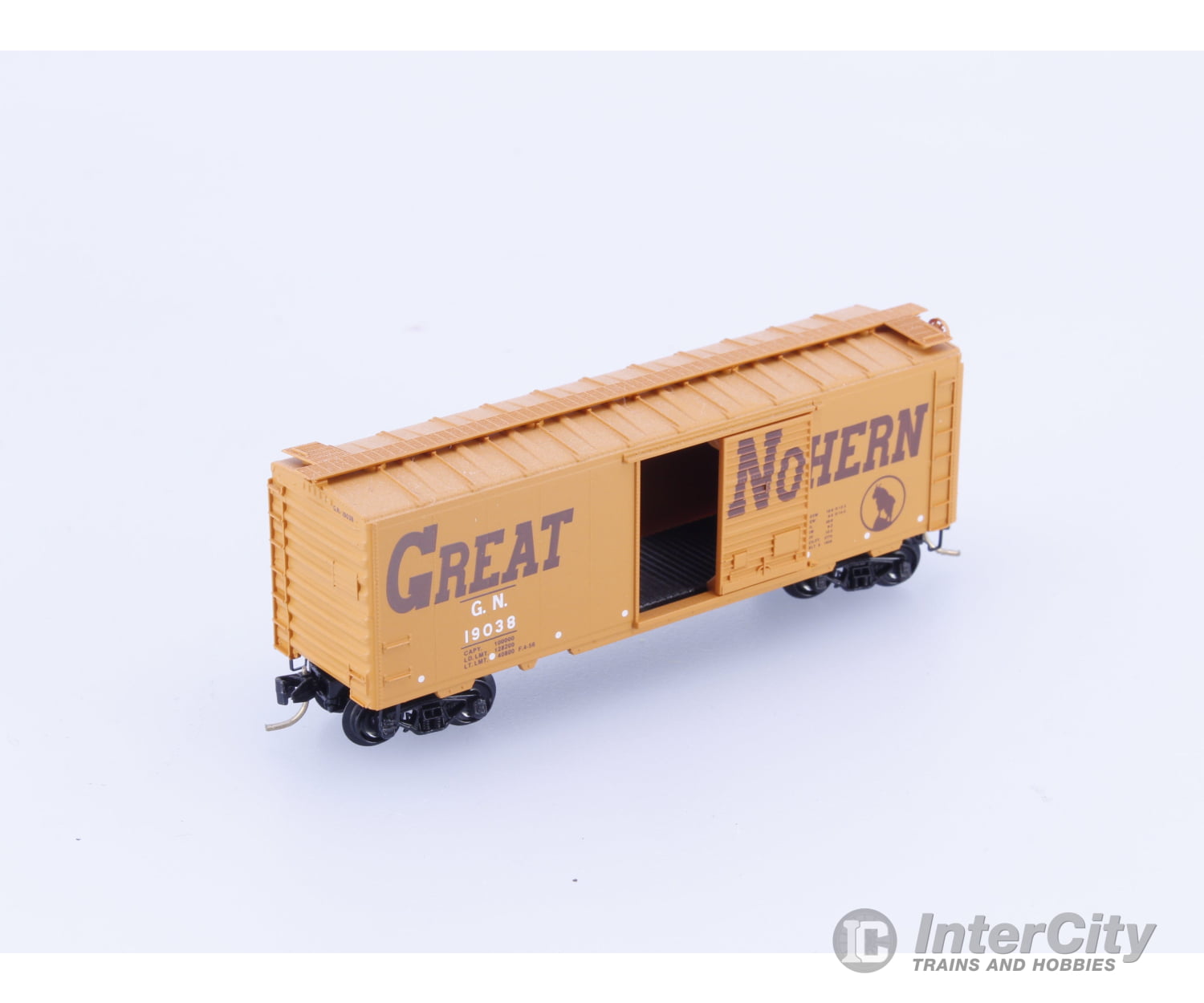 Micro Trains 20166 N 40’ Single Door Boxcar Circus Train Car Great Northern (GN) 19038 Freight Cars