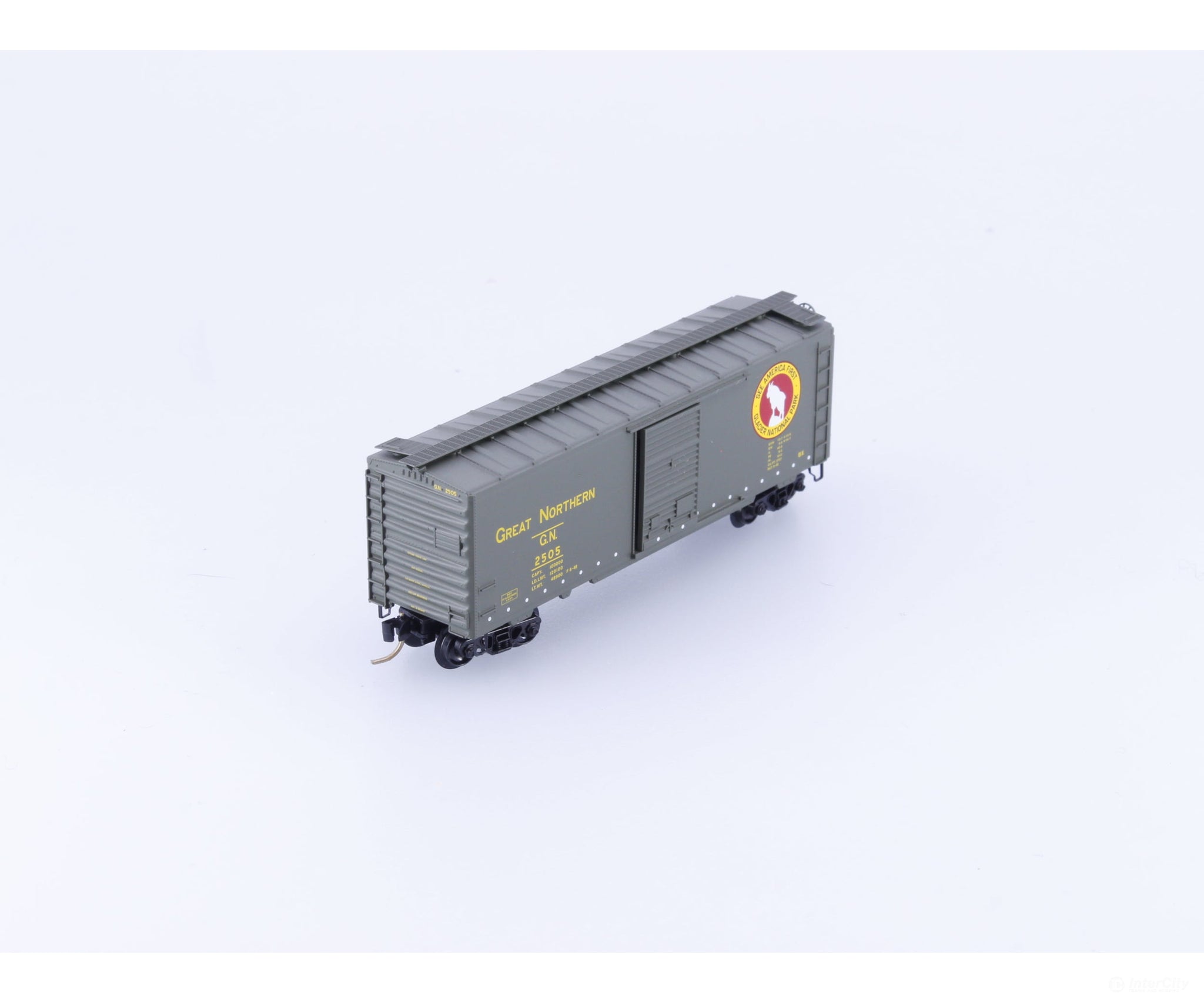 Micro Trains 20416 N 40’ Standard Box Car Single Door Great Northern (GN) 2505 - Freight Cars