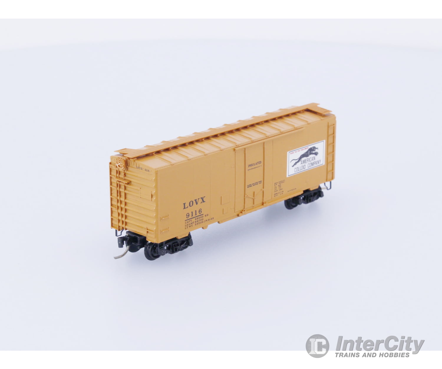Micro Trains 21190 N Boxcar 40’ Steel Plug Door American Colloid LOVX 9116 Freight Cars