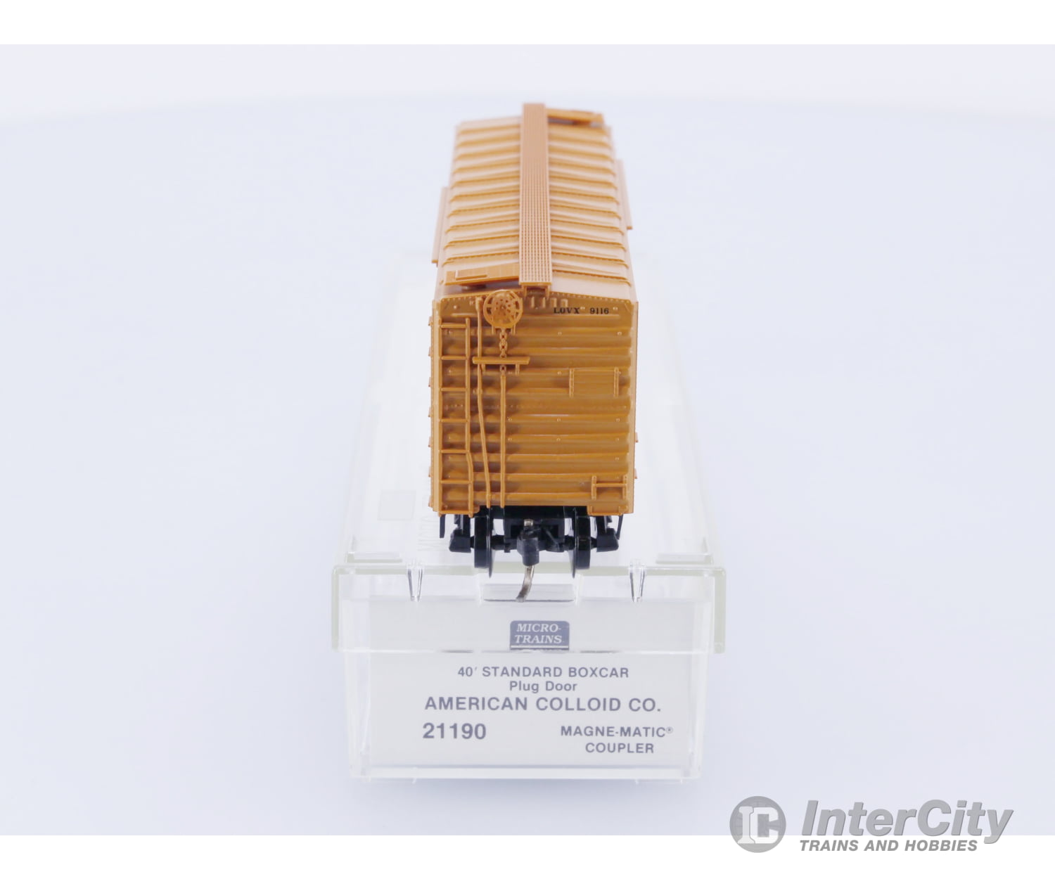 Micro Trains 21190 N Boxcar 40’ Steel Plug Door American Colloid LOVX 9116 Freight Cars