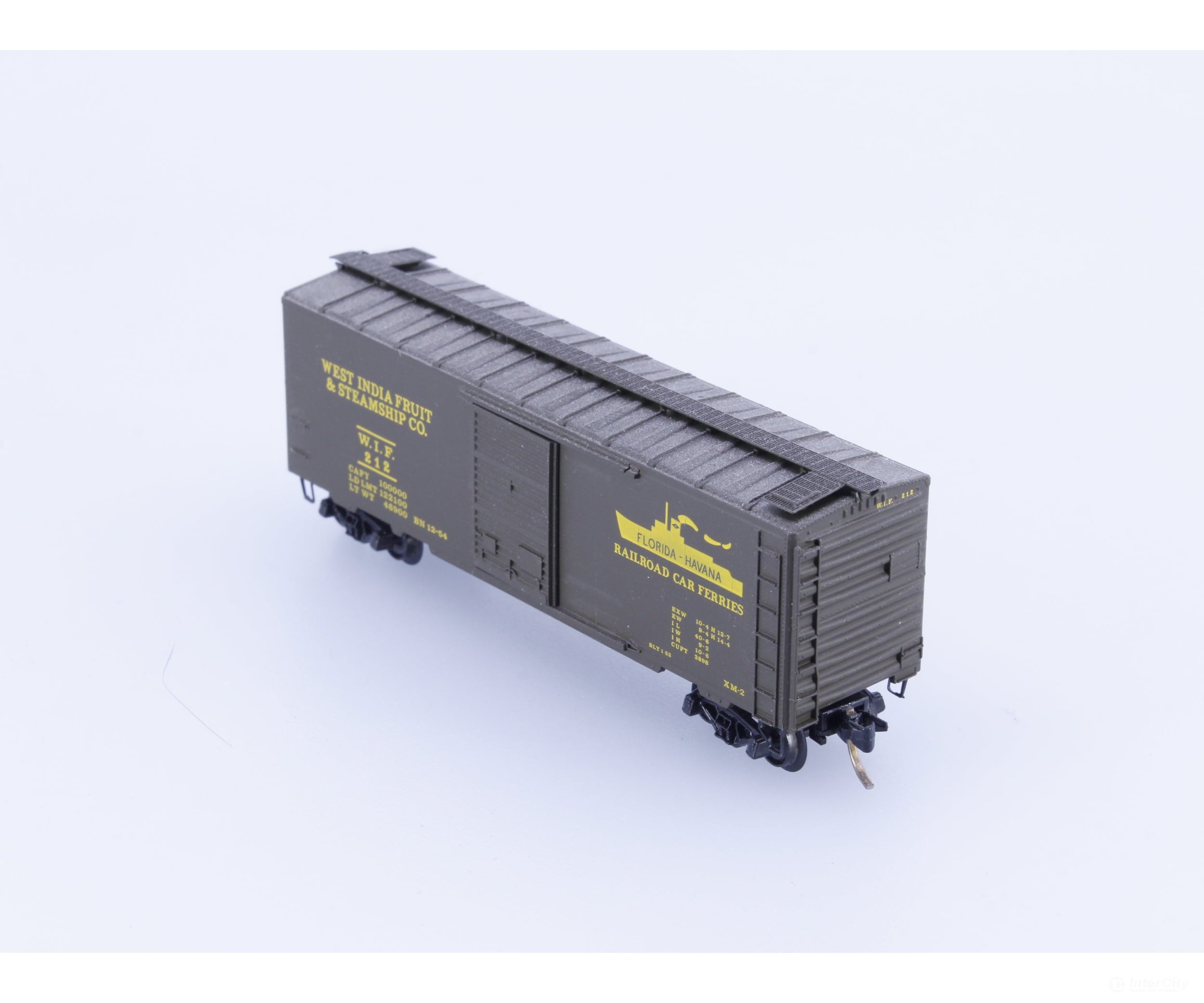 Micro Trains 212 N 40’ Single Door Boxcar West India Fruit and Steamship Co (WIF) 212 Freight Cars