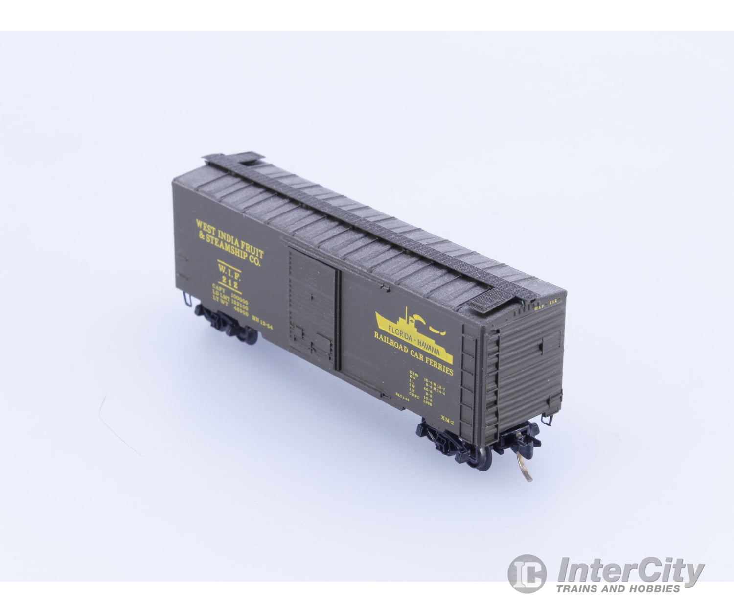 Micro Trains 212 N 40’ Single Door Boxcar West India Fruit and Steamship Co (WIF) 212 Freight Cars