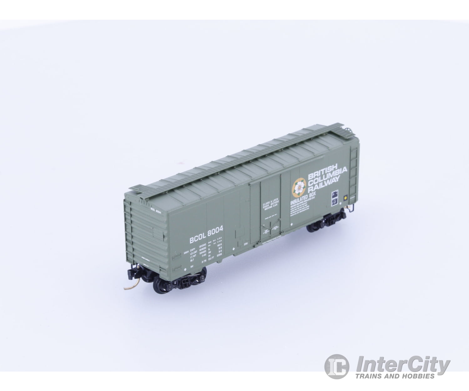 Micro Trains 21230 N 40’ Standard Box Car Plug Door BC Rail (BCOL) 8004 Freight Cars