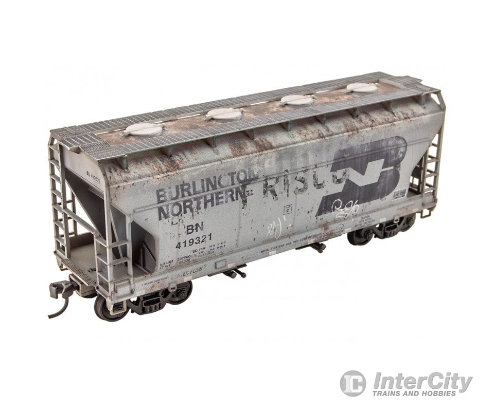Micro Trains 2200-001 Ho Scale Grit N’ Grime Series - Bn/Ex-Frisco 2 Bay Covered Hopper (Kit)