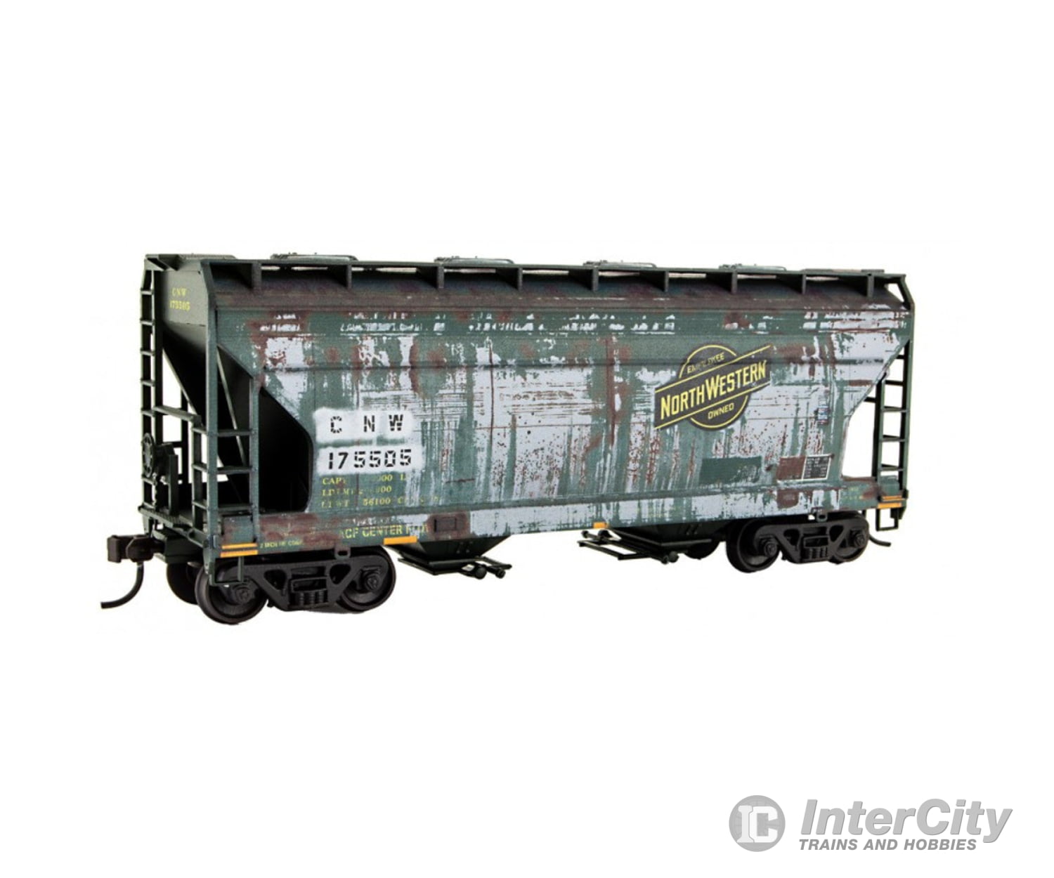 Micro Trains 2200-003 Ho Scale Grit N’ Grime Series - Union Pacific Ex-C&Nw 2 Bay Covered Hopper