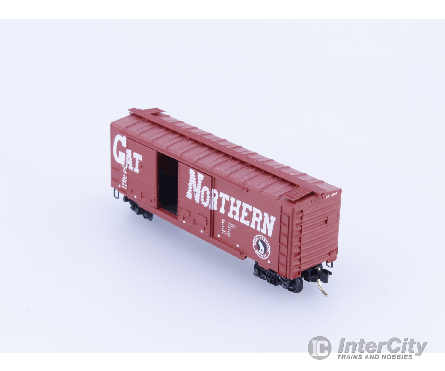 Micro Trains 23220 N 40’ Double Door Boxcar Circus Train Car Great Northern (GN) 3486 Freight Cars