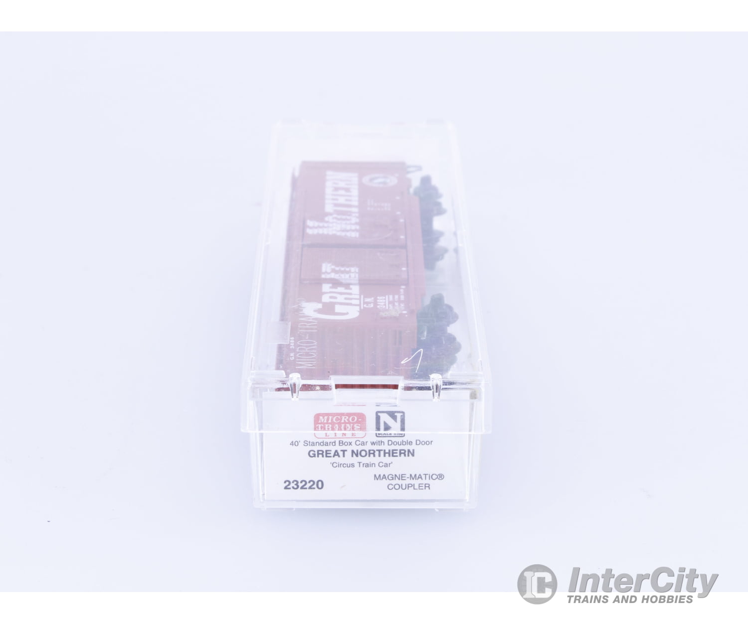 Micro Trains 23220 N 40’ Double Door Boxcar Circus Train Car Great Northern (GN) 3486 Freight Cars