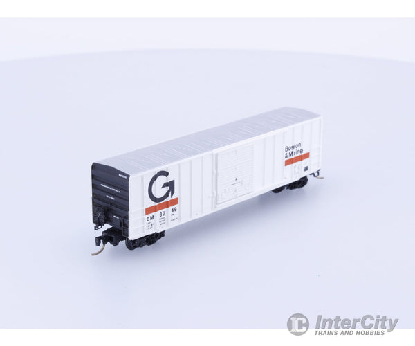 Micro Trains 25400 N 50’ Rib Side Box Car Single Door Boston and Maine (BM) 3249 Freight Cars