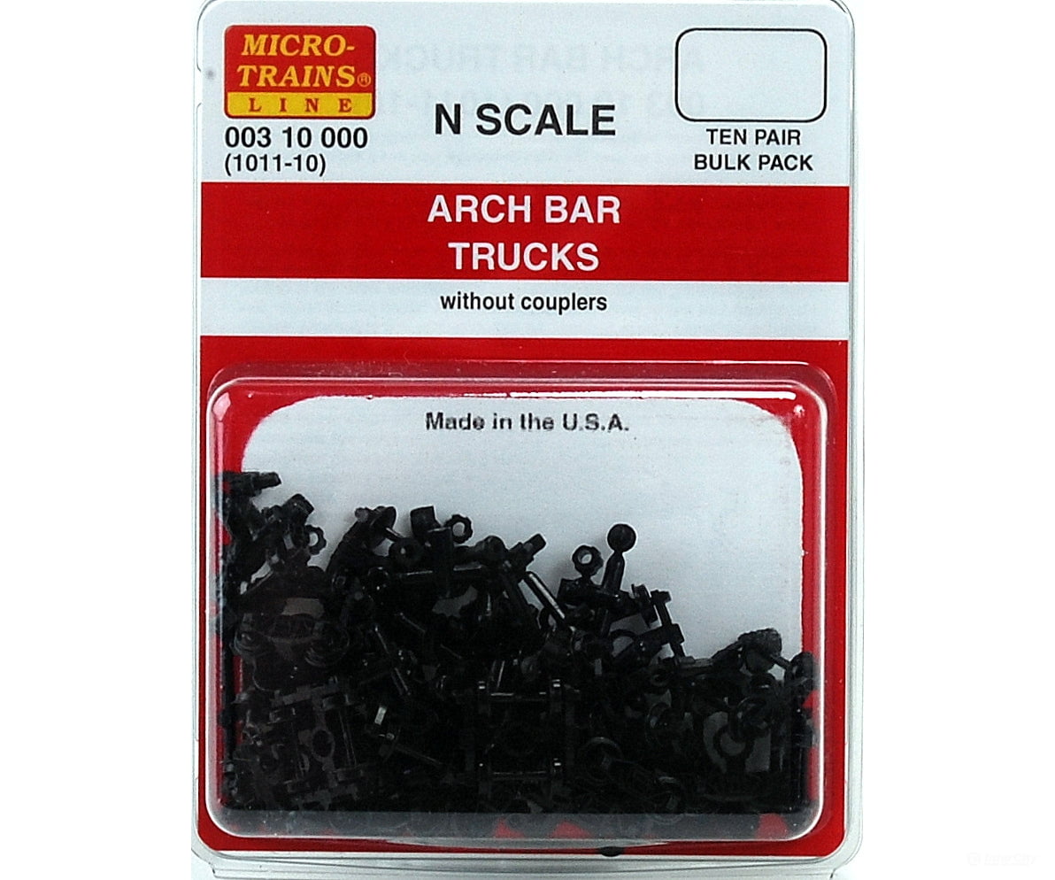 Micro Trains 310000 Arch Bar Trucks No Couplers - 10 Pairs (Black) &