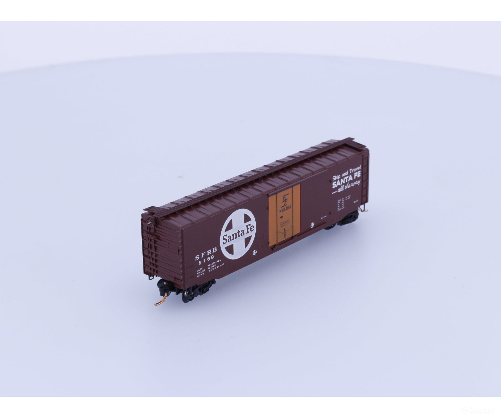 Micro Trains 32076-1 N 50’ Standard Box Car Plug Door Santa Fe (SF) 6169 Freight Cars