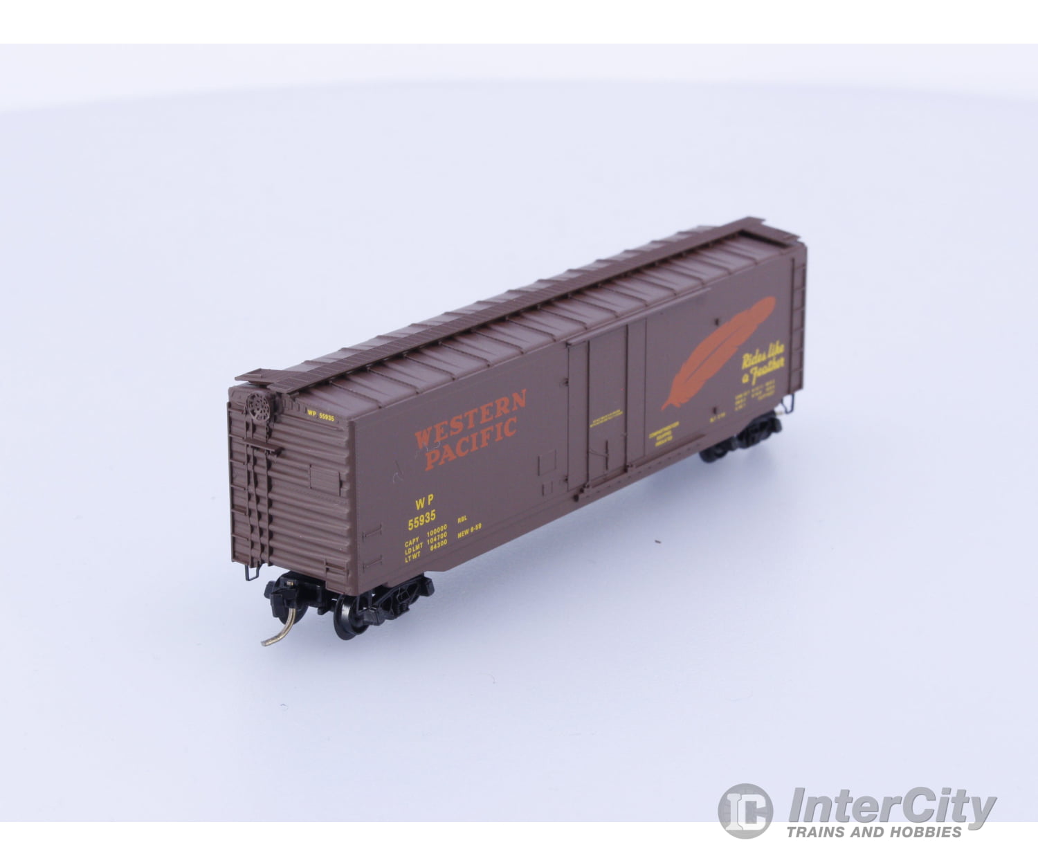 Micro Trains 32180 N Boxcar 50’ Steel Plug Door Western Pacific (WP) 55935 Freight Cars