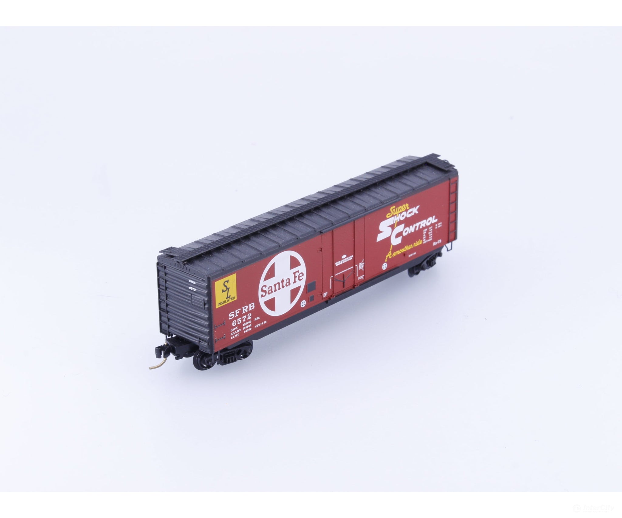 Micro Trains 32350 N Boxcar 50’ Steel Plug Door (SFRB) Santa Fe (SF) 6572 - Freight Cars
