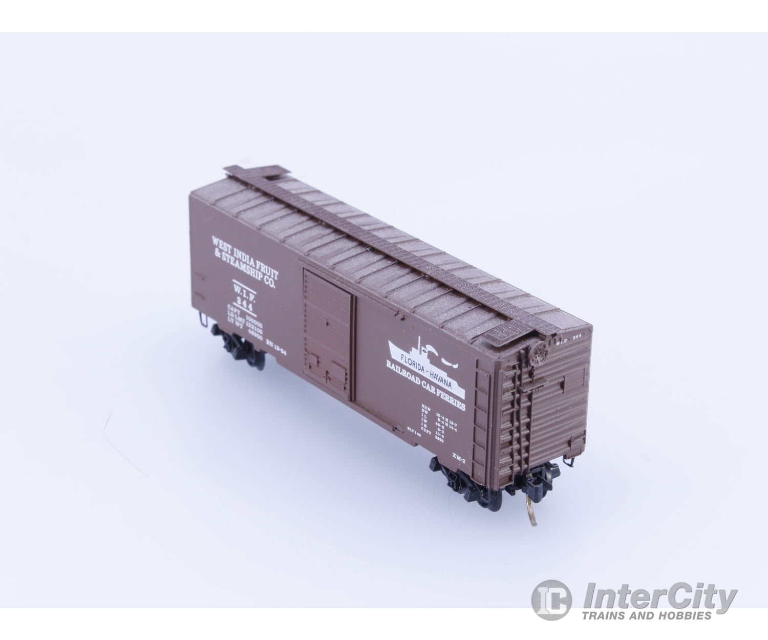 Micro Trains 344 N 40’ Single Door Boxcar West India Fruit and Steamship Co (WIF) 344 Freight Cars