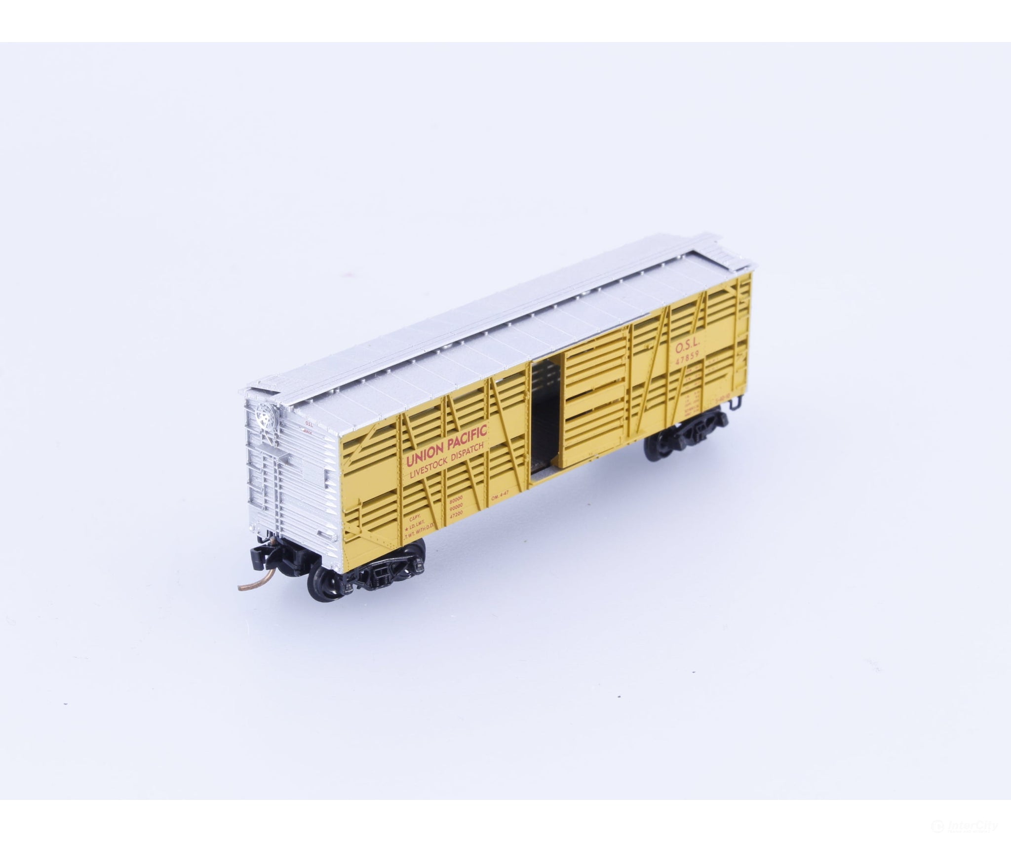 Micro Trains 35010 N 40’ Dispatch Stock Car Union Pacific (UP) 47859 Freight Cars