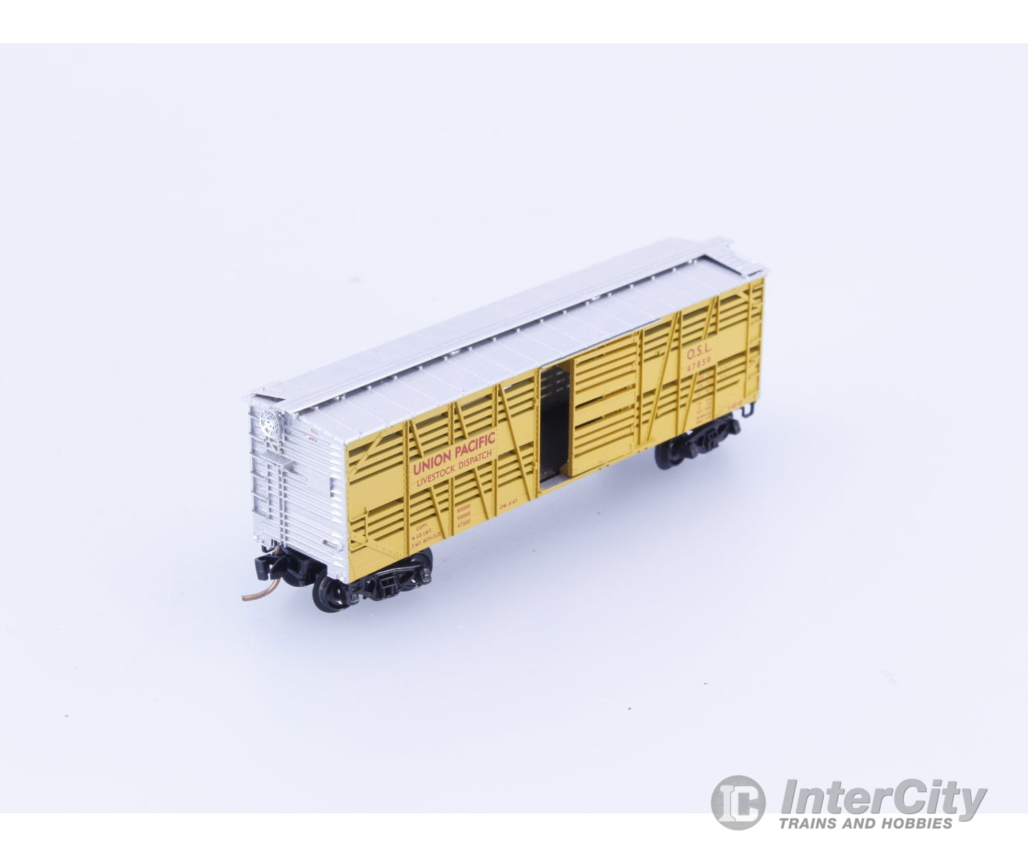 Micro Trains 35010 N 40’ Dispatch Stock Car Union Pacific (UP) 47859 Freight Cars