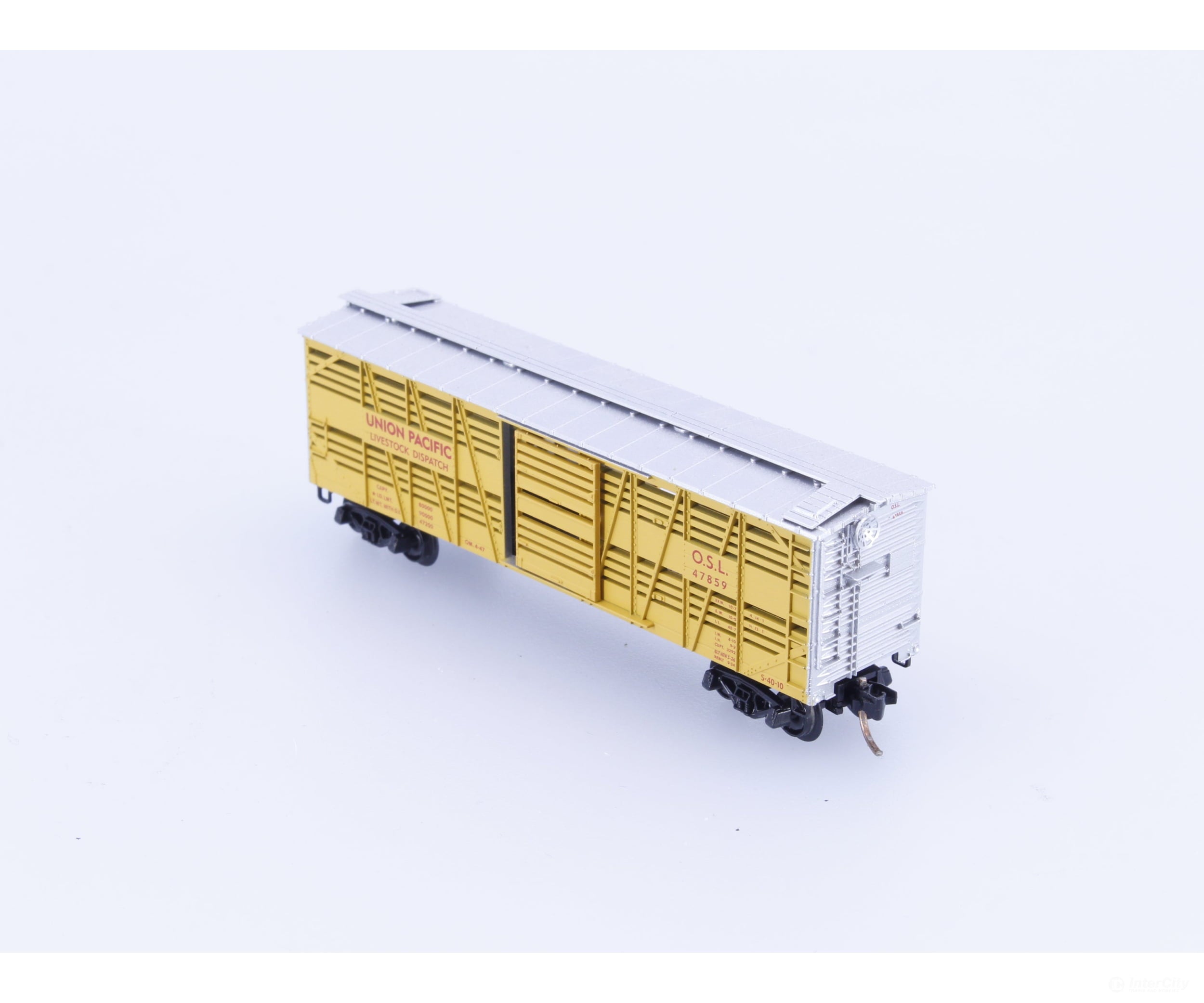 Micro Trains 35010 N 40’ Dispatch Stock Car Union Pacific (UP) 47859 Freight Cars
