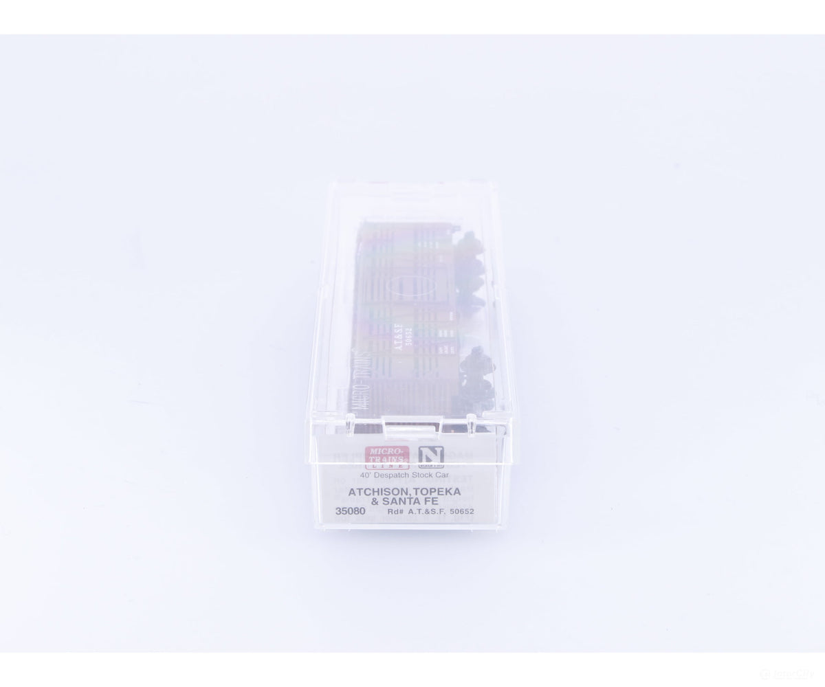 Micro Trains 35080 N 40’ Despatch Stock Car Atchison Topeka and Santa Fe (ATSF) 50652 - Freight Cars