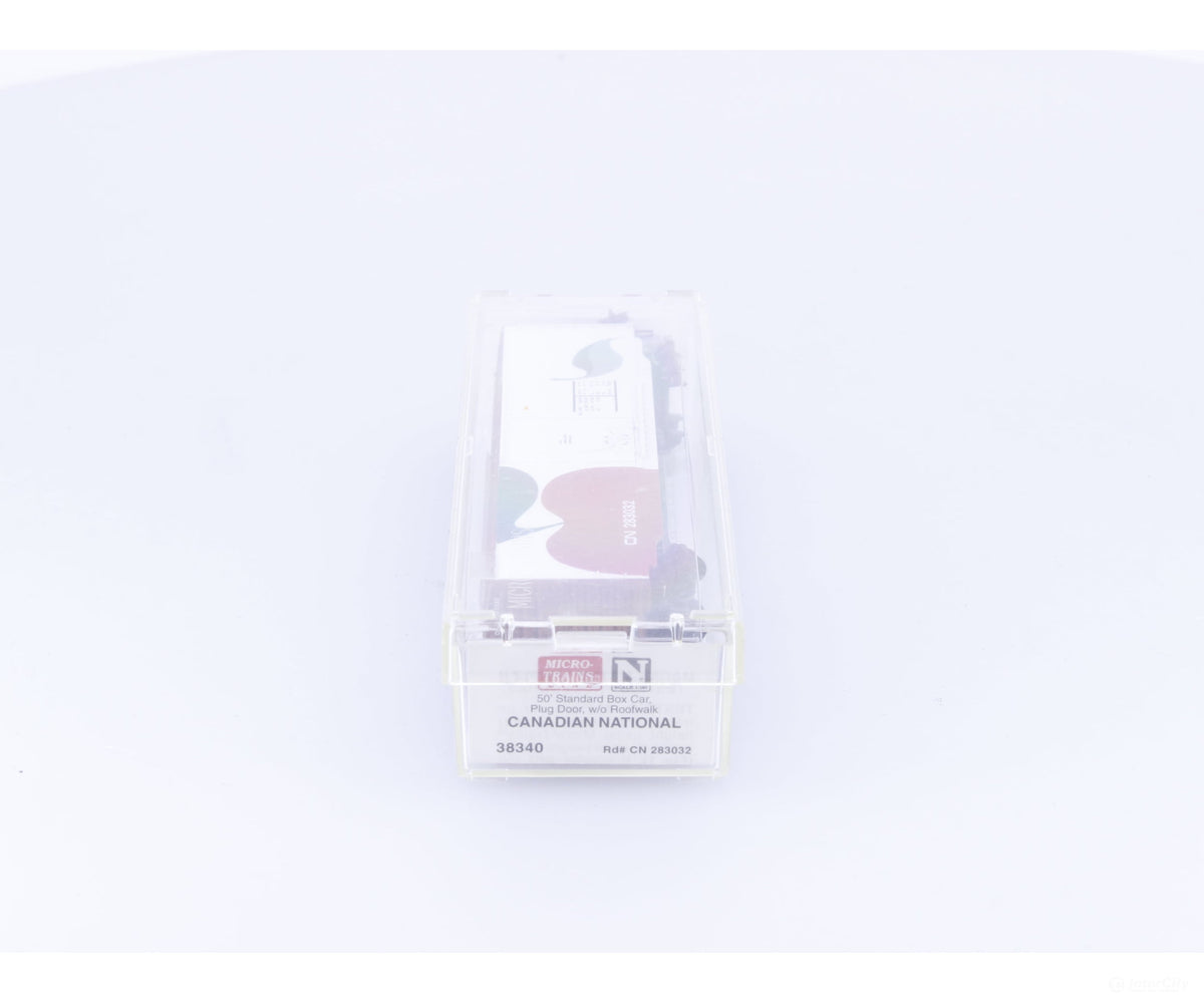 Micro Trains 38340 N 50’ Plug Door Box Car w/o roofwalk Canadian National (CN) 283032 - Freight Cars