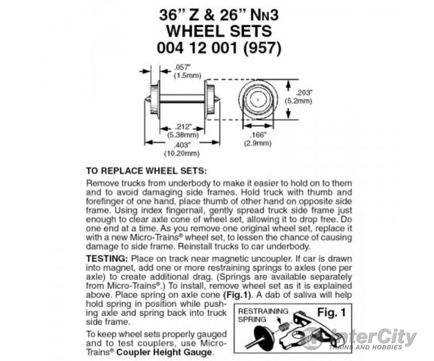 Micro Trains 412001 Wheelsets - 36 Diameter For Z Scale Passenger Cars Pkg(12) Couplers & Trucks