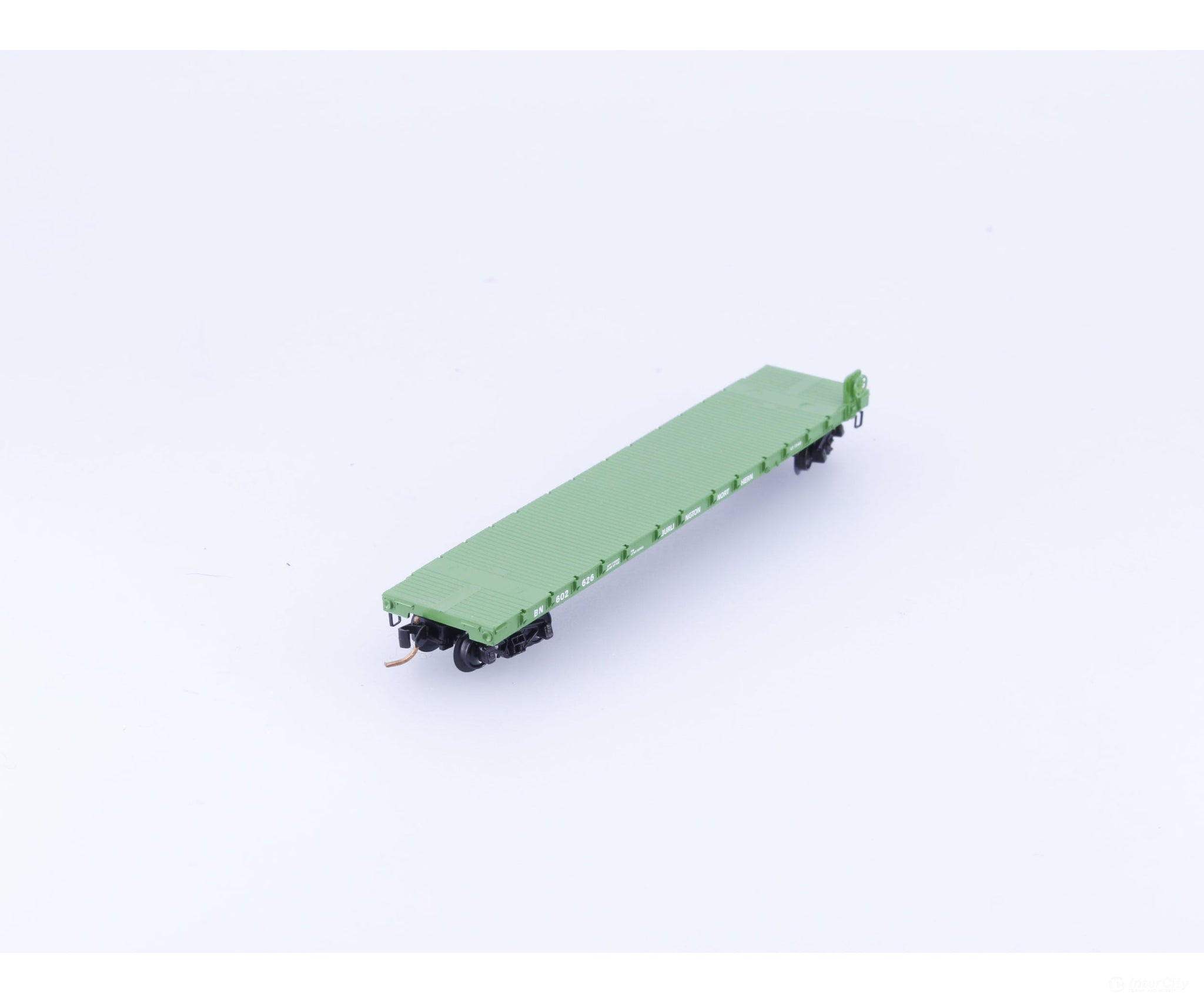 Micro Trains 44070 N 50’ Flat car Fishbelly Side w/Side Mount Brake Wheel Burlington Northern (BN) 602626 - Freight Cars