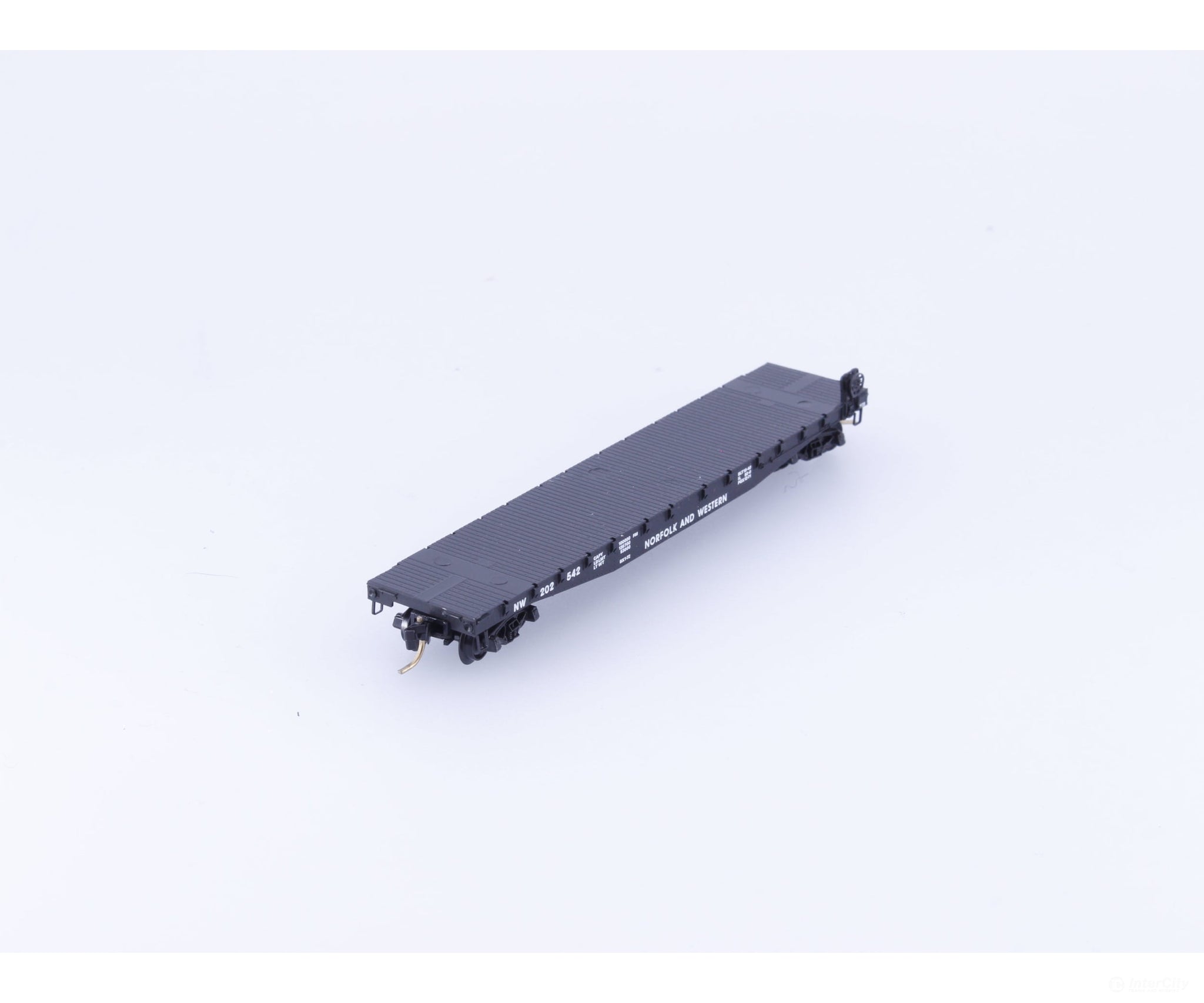 Micro Trains 45020 N 50’ Flat car Fishbelly Side w/Side Mount Brake Wheel Norfolk & Western (NW) 202542 - Freight Cars